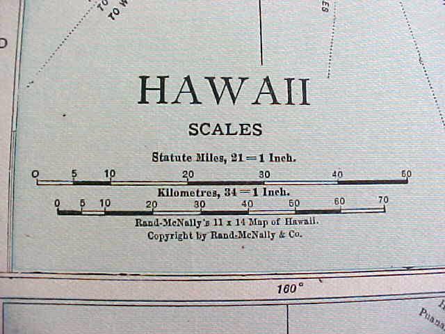 Antique Map Hawaii Cuba 1916 Rand McNally