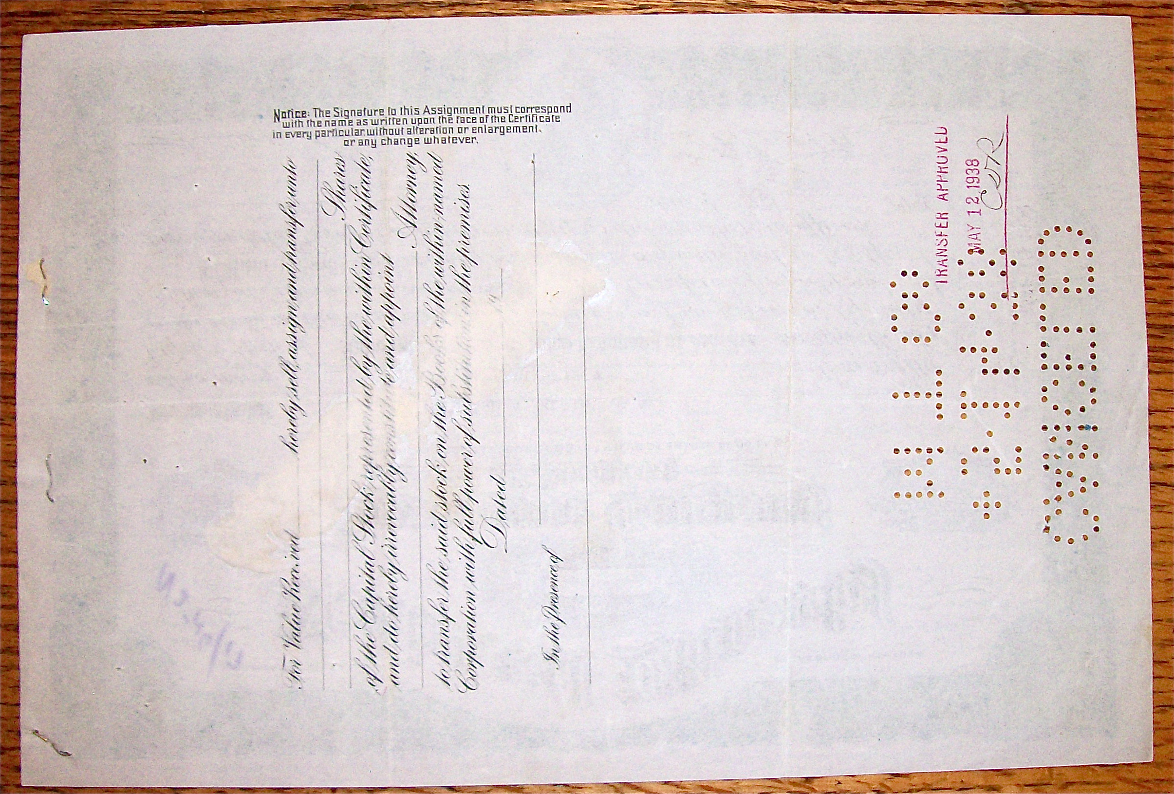 1936 National Liberty Insurance Co Stock Certificate