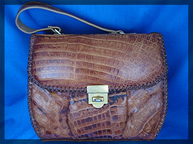 Crocodile  50s Tan Leather Purse