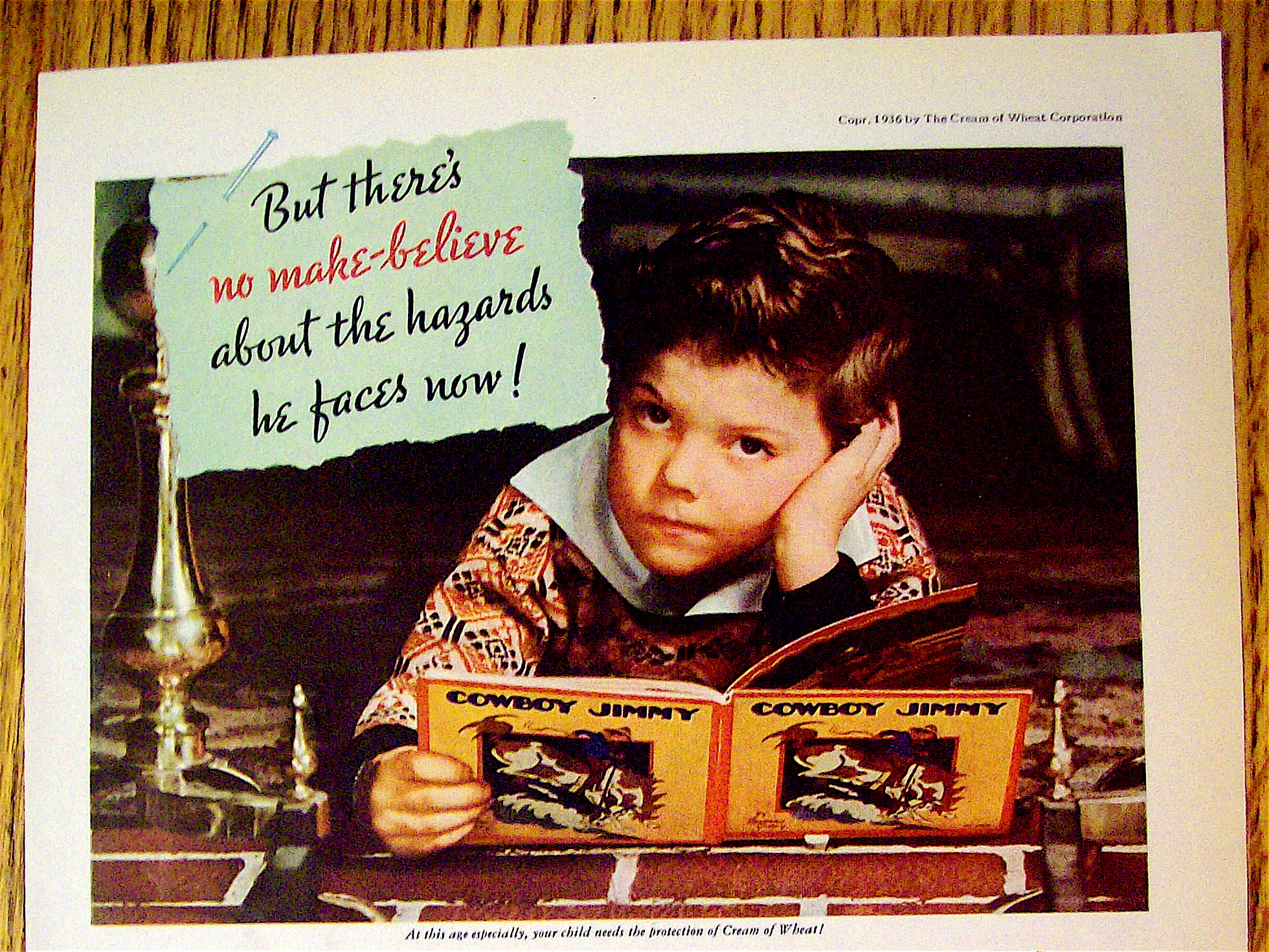 1936 Cream of Wheat Cereal with Boy Day Dreaming