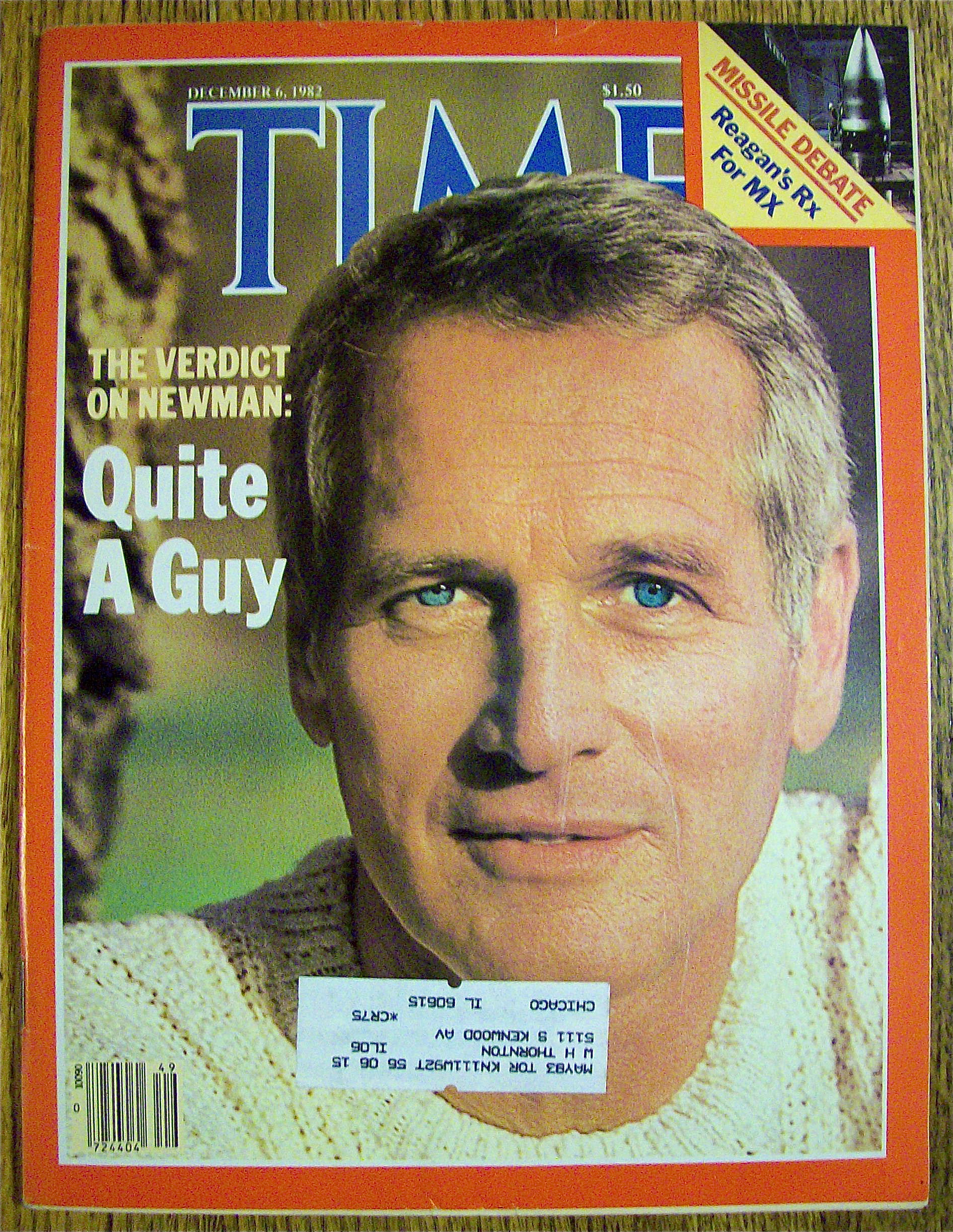 Time Magazine-December 6, 1982-Paul Newman