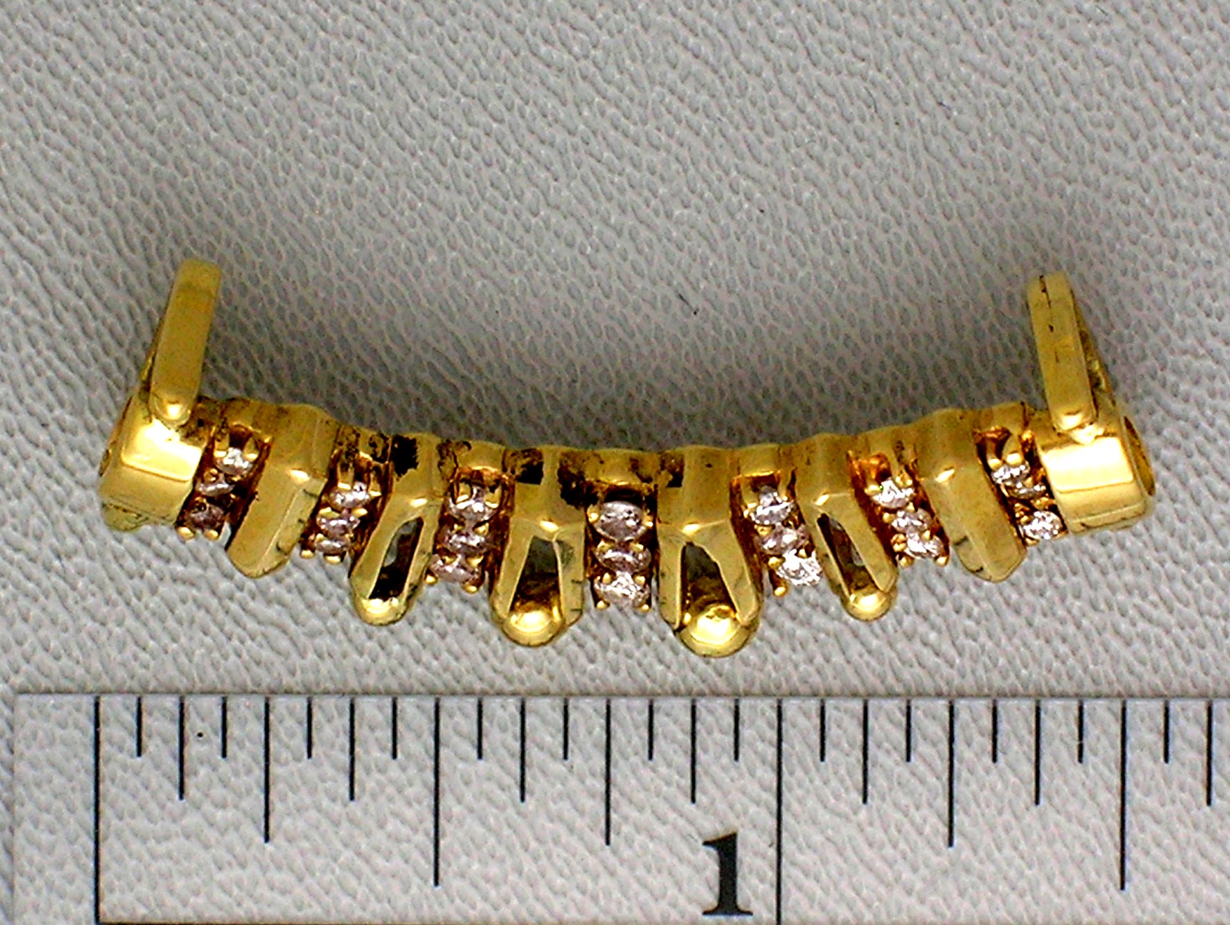 14K Gold and Diamonds Omega Slide Pendant