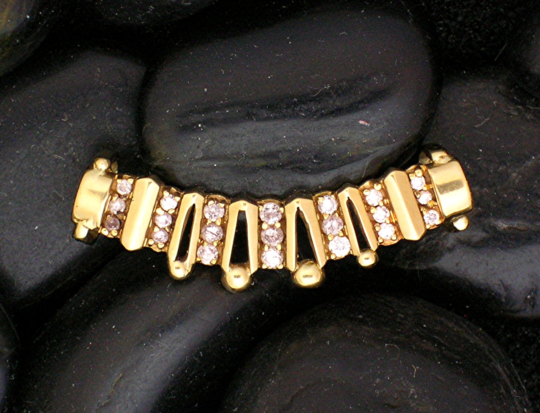 14K Gold and Diamonds Omega Slide Pendant