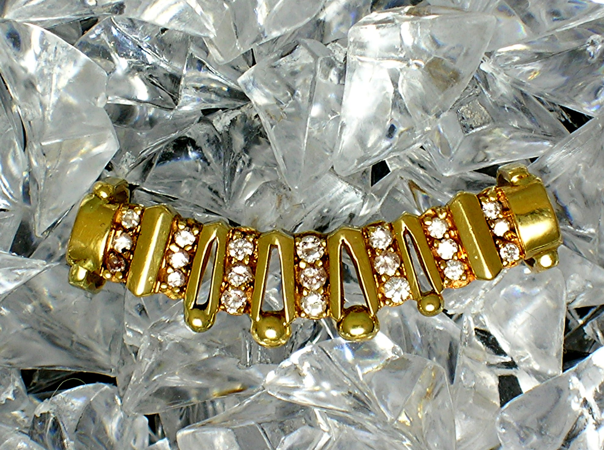 14K Gold and Diamonds Omega Slide Pendant