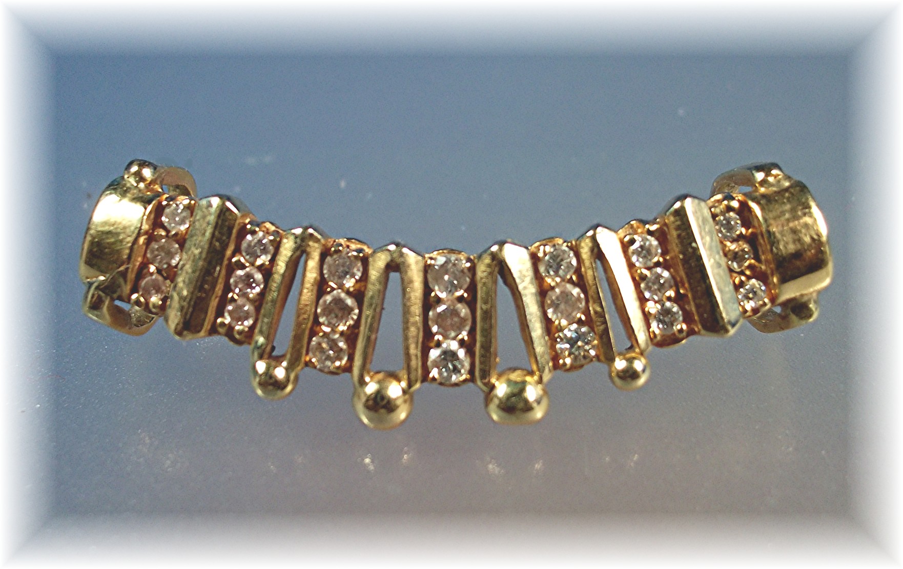 14K Gold and Diamonds Omega Slide Pendant