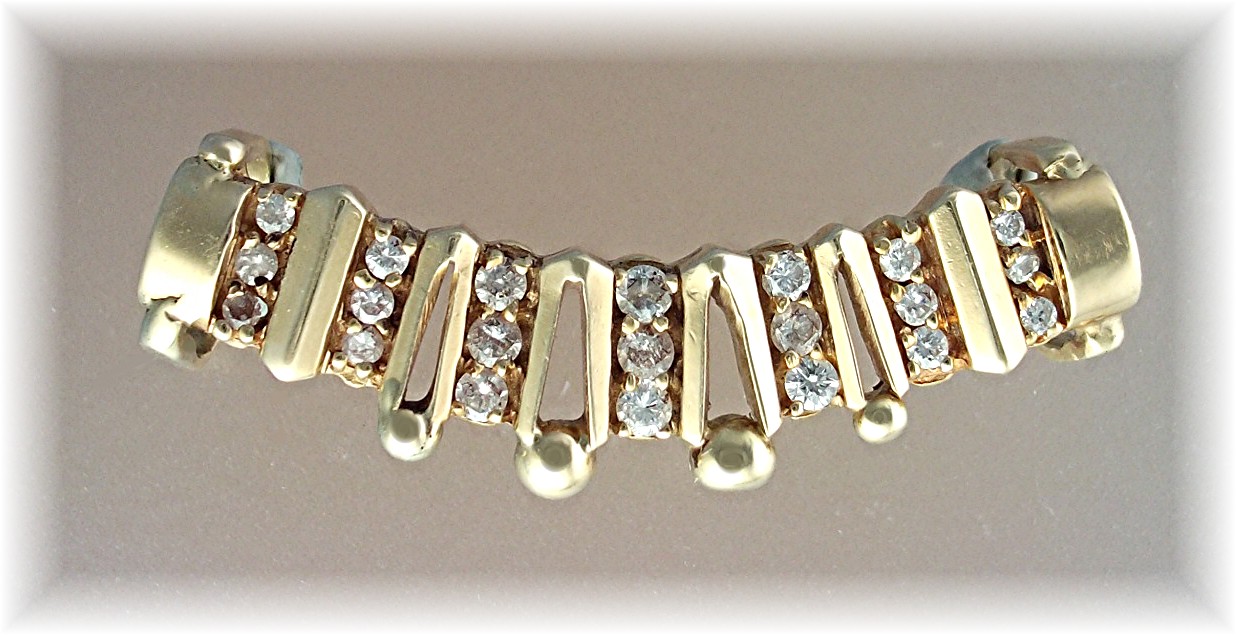 14K Gold and Diamonds Omega Slide Pendant