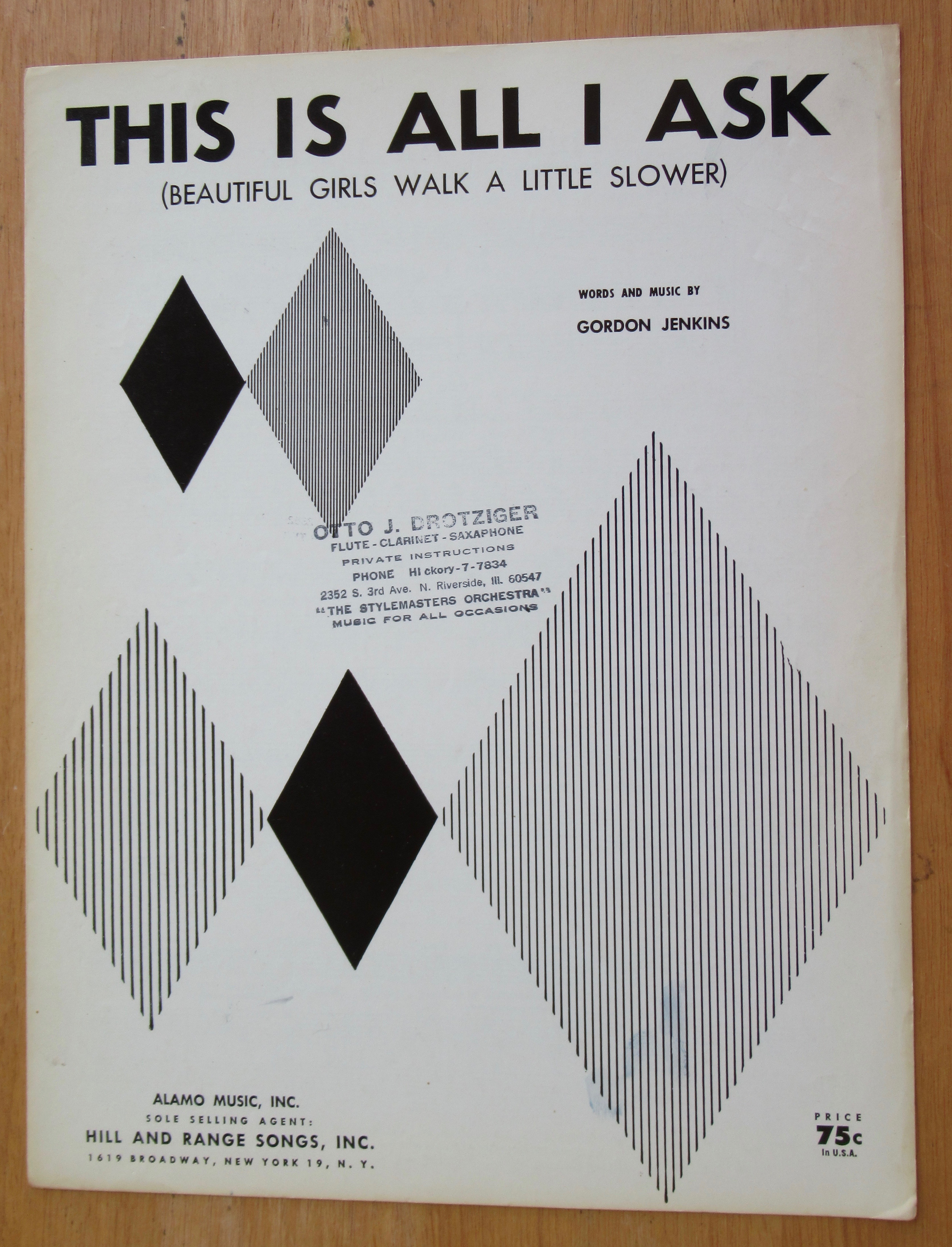 1958 This Is All I Ask Sheet Music