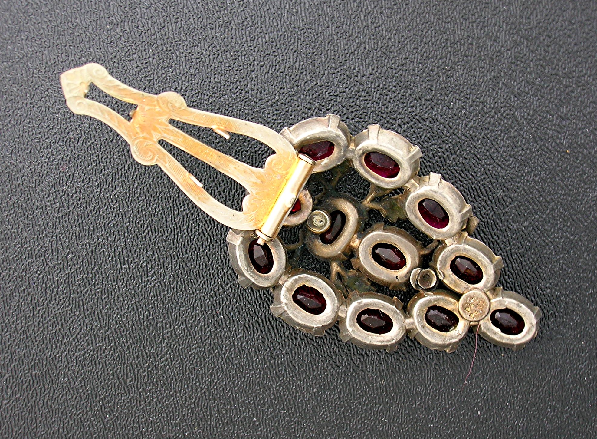 Ruby Red Glass Silver Dress Clip Pat Pending