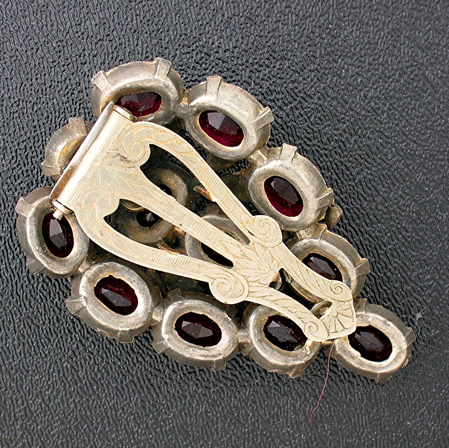 Ruby Red Glass Silver Dress Clip Pat Pending
