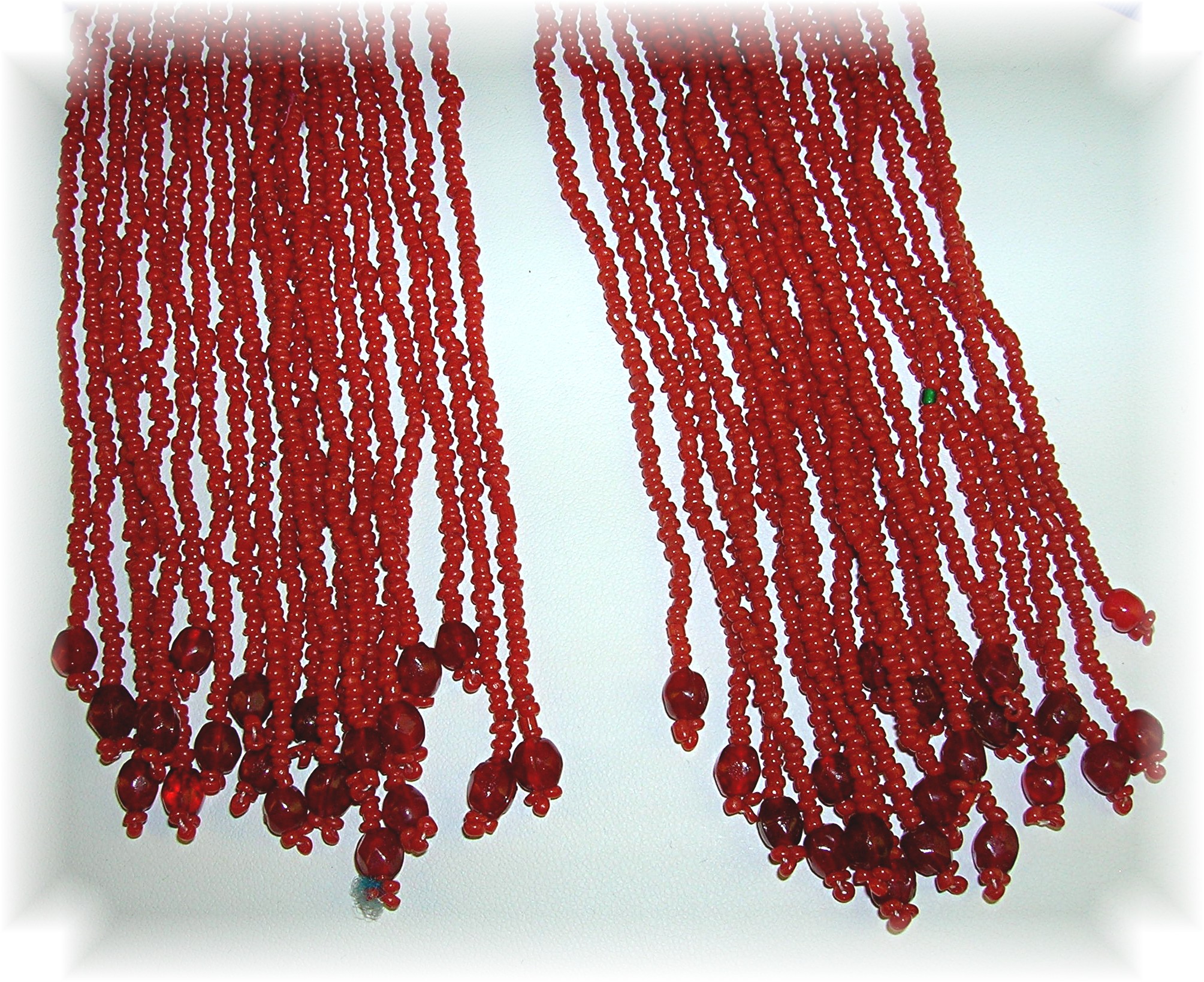 54 Inch Coral 20 Strand  Tie Necklace Belt Beads