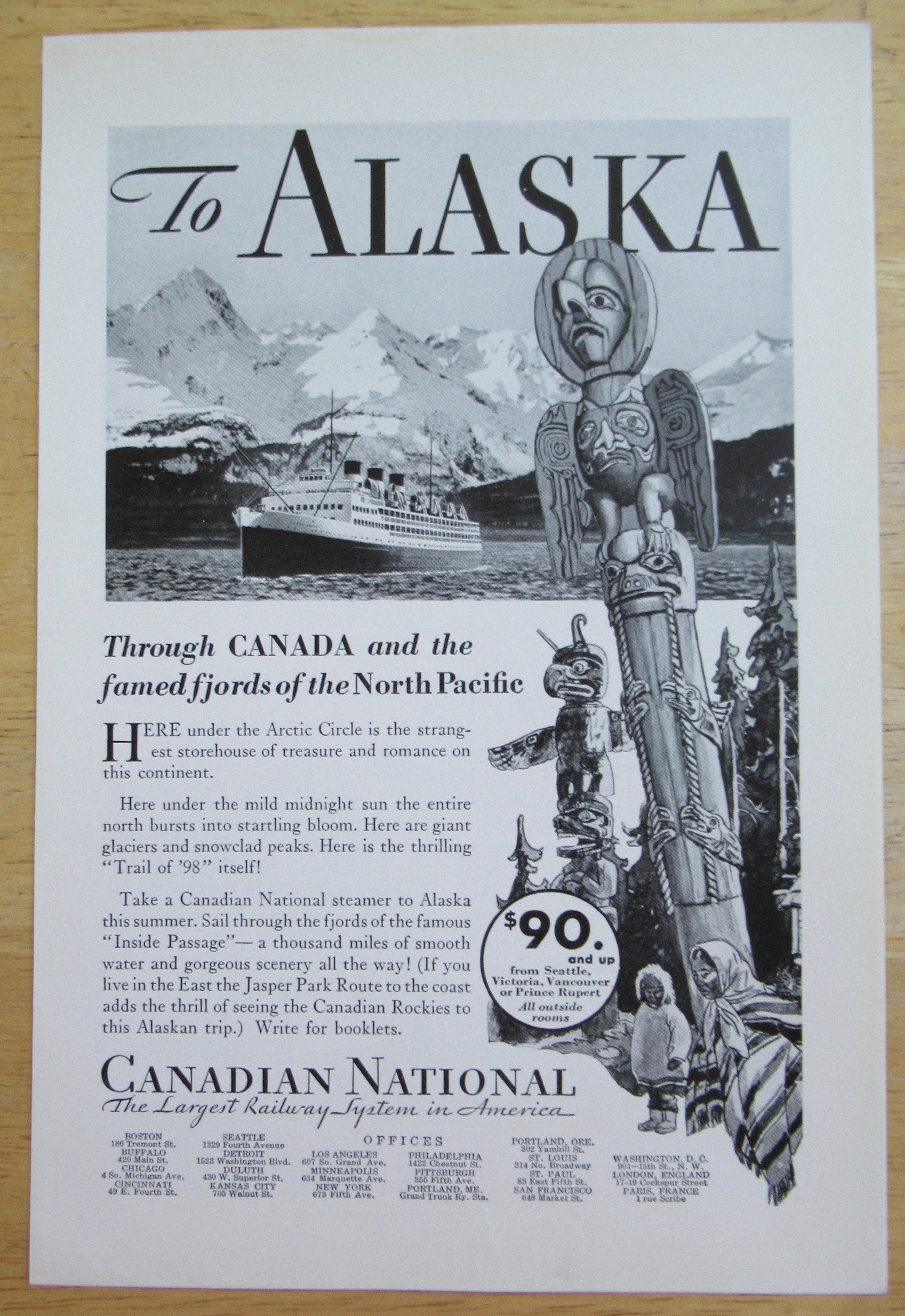 1932 Canadian National with To Alaska