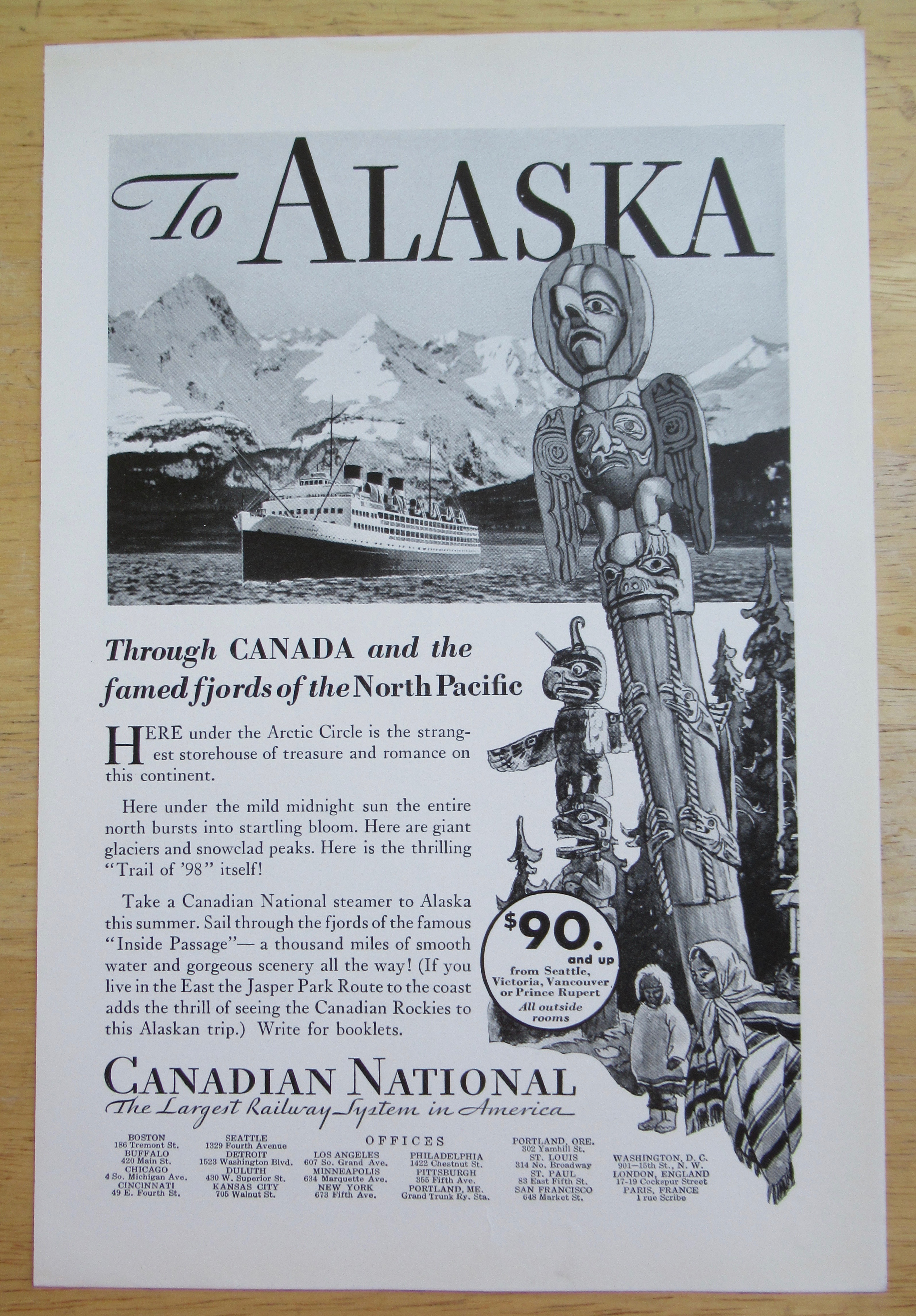 1932 Canadian National with To Alaska