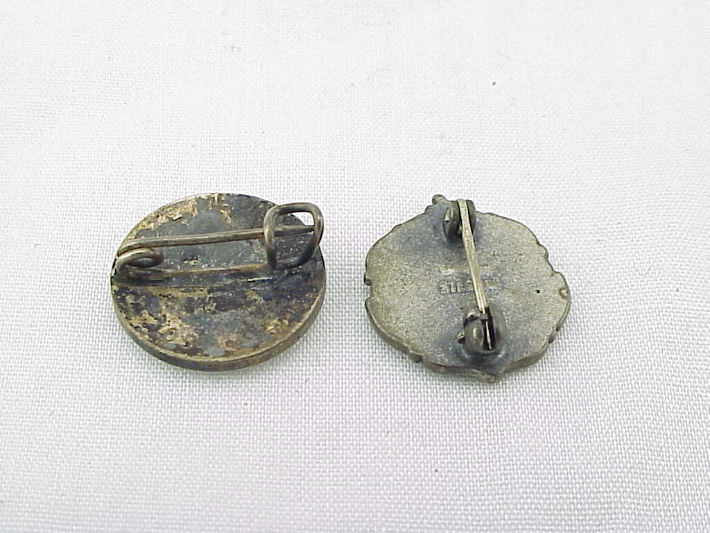 2 Vintage Pins - Enamel Star Of David And Sterling Silver Jcl