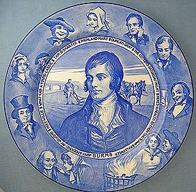 Royal Doulton Commemorative, Robert Burns, Blue & White