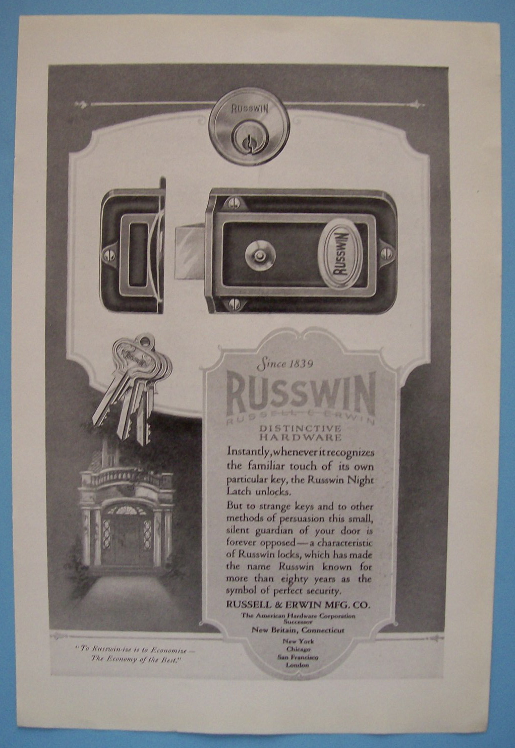 Vintage Ad: 1924 Russwin Distinctive Hardware