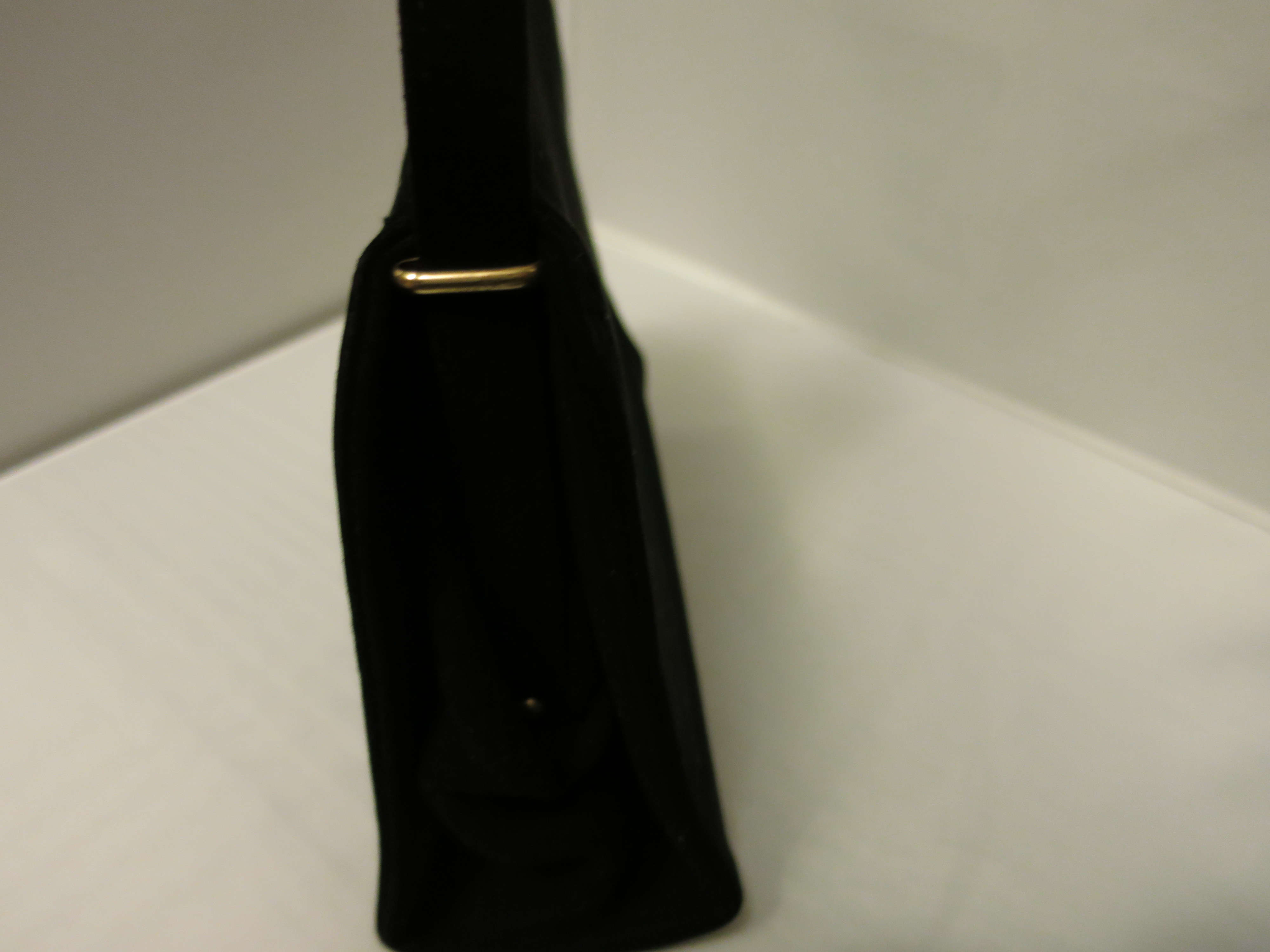 Blucl Black Velvet Purse With Gold tone Hardware