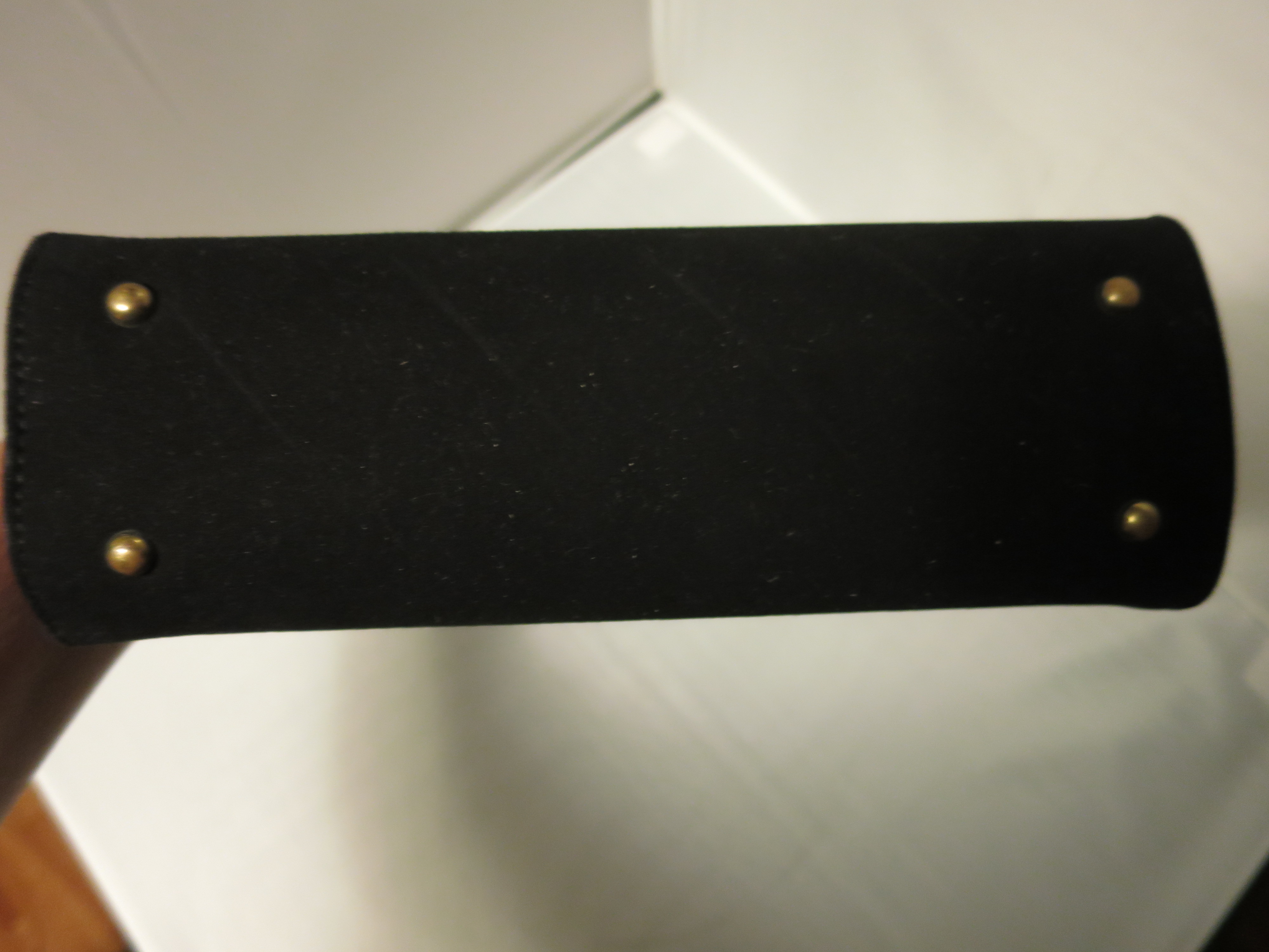 Blucl Black Velvet Purse With Gold tone Hardware
