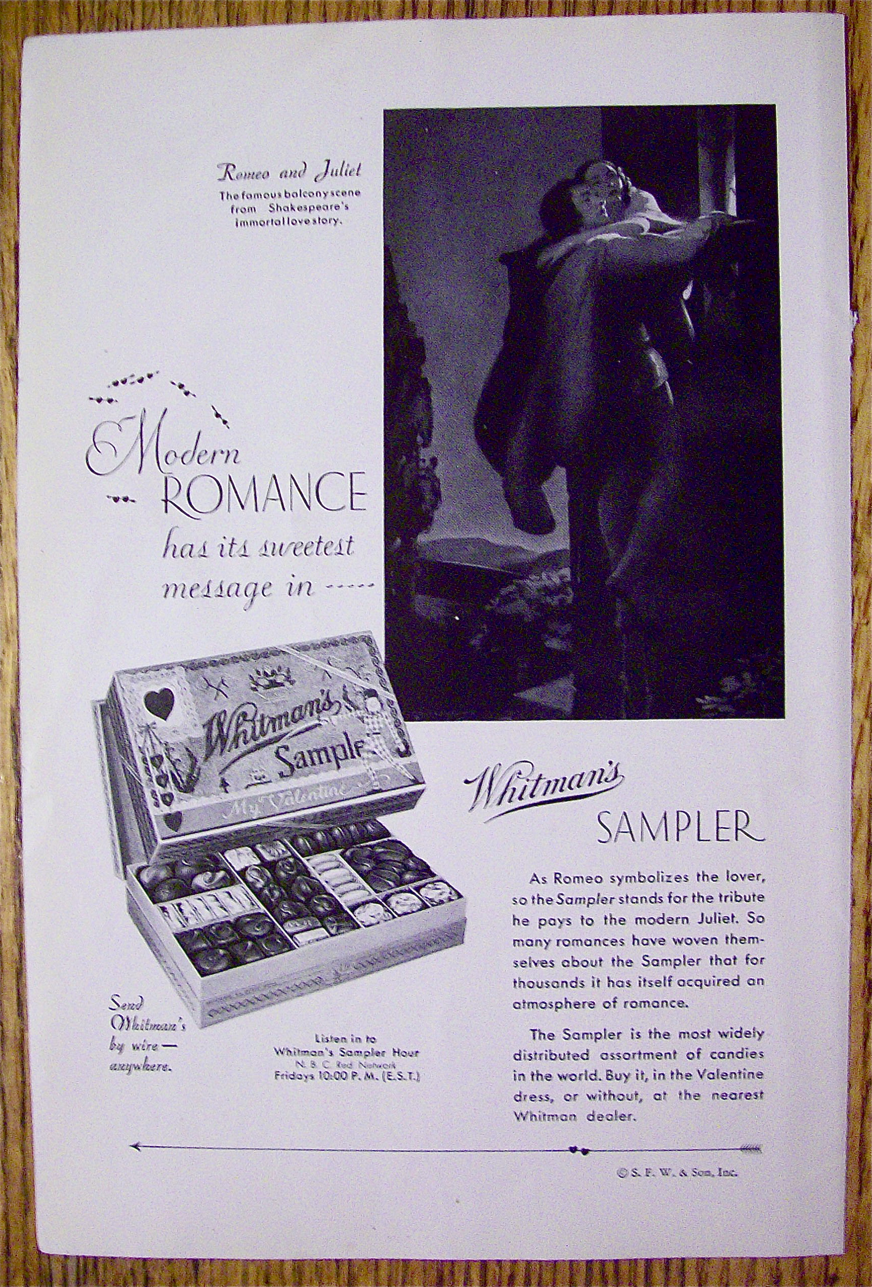 1932 Whitman's Sampler with Romeo & Juliet