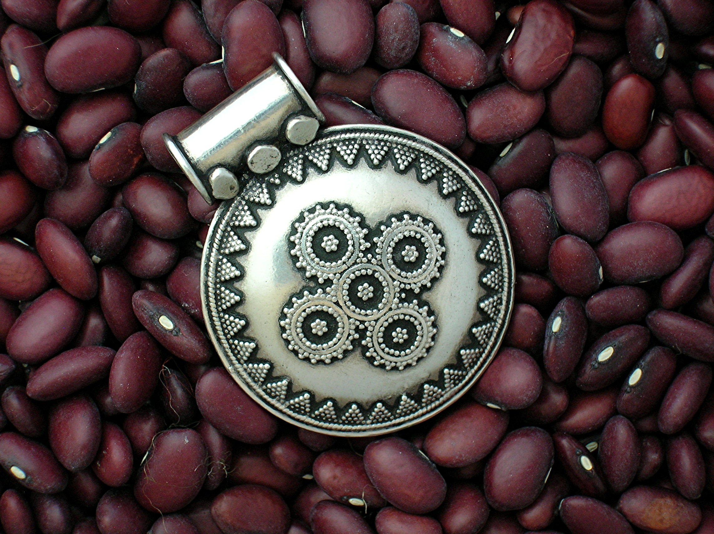 Sterling Silver Ethnic Design Pendant from India,