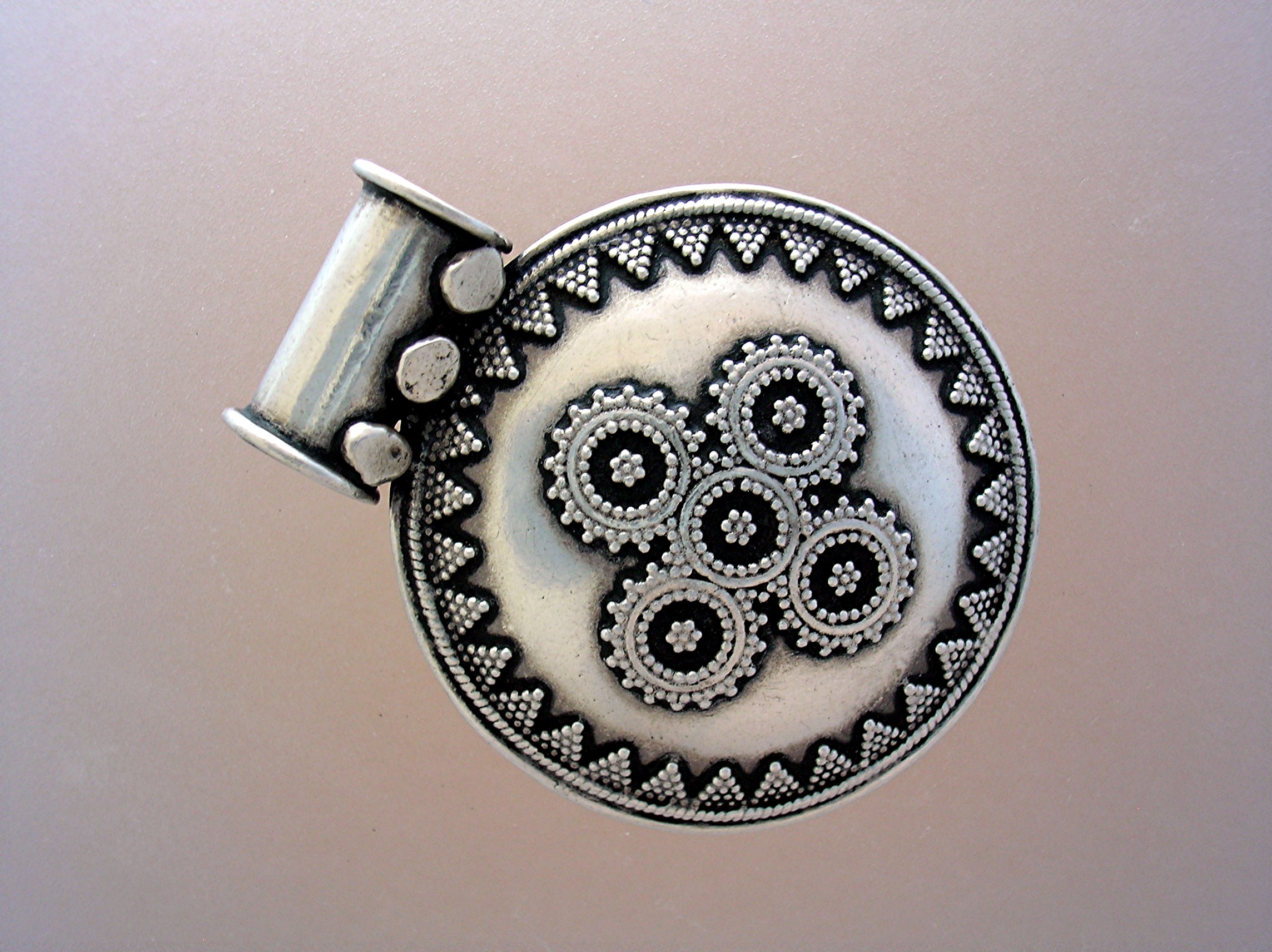 Sterling Silver Ethnic Design Pendant from India,