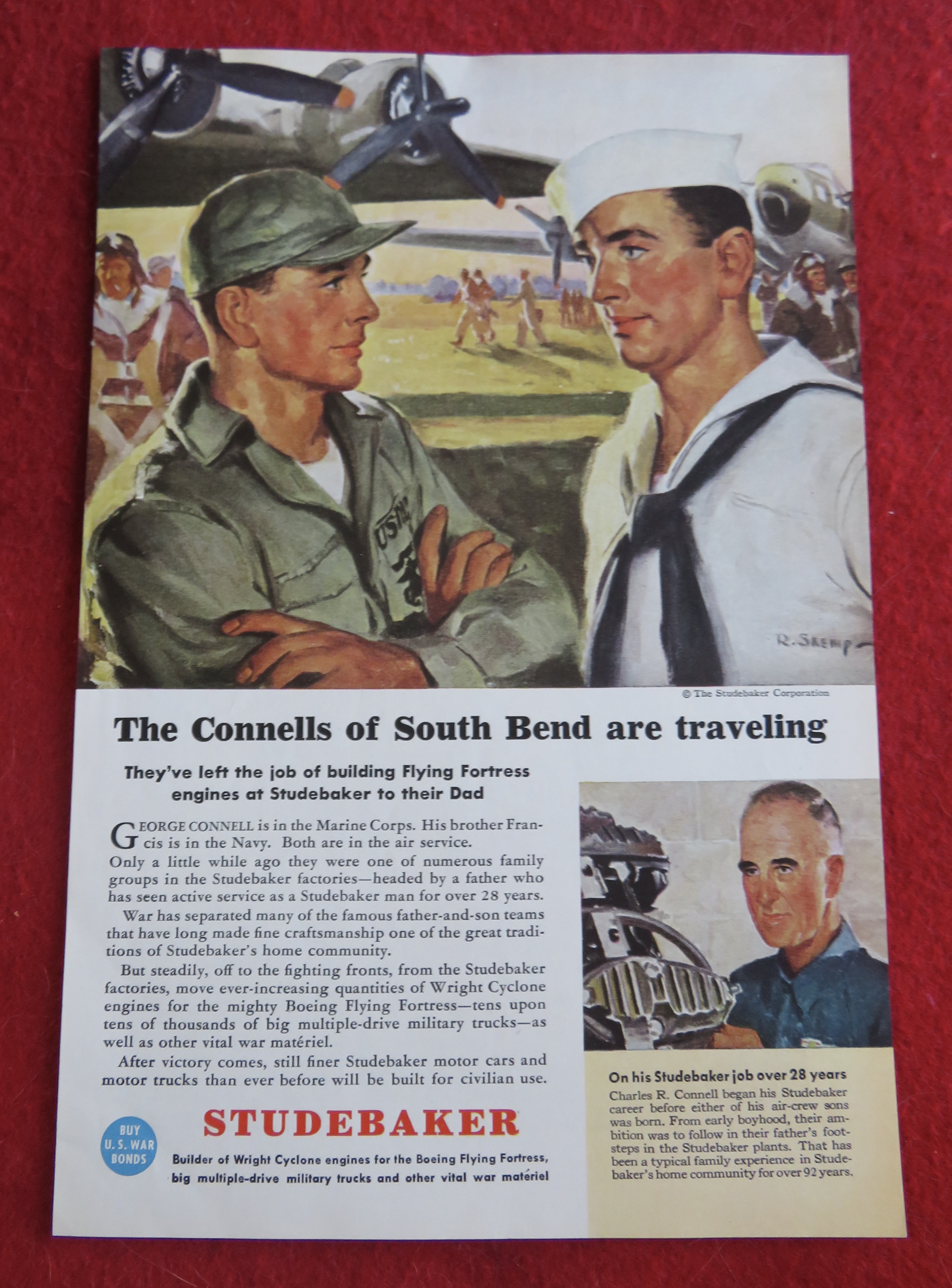 1944 Studebaker with Two Soldiers Talking