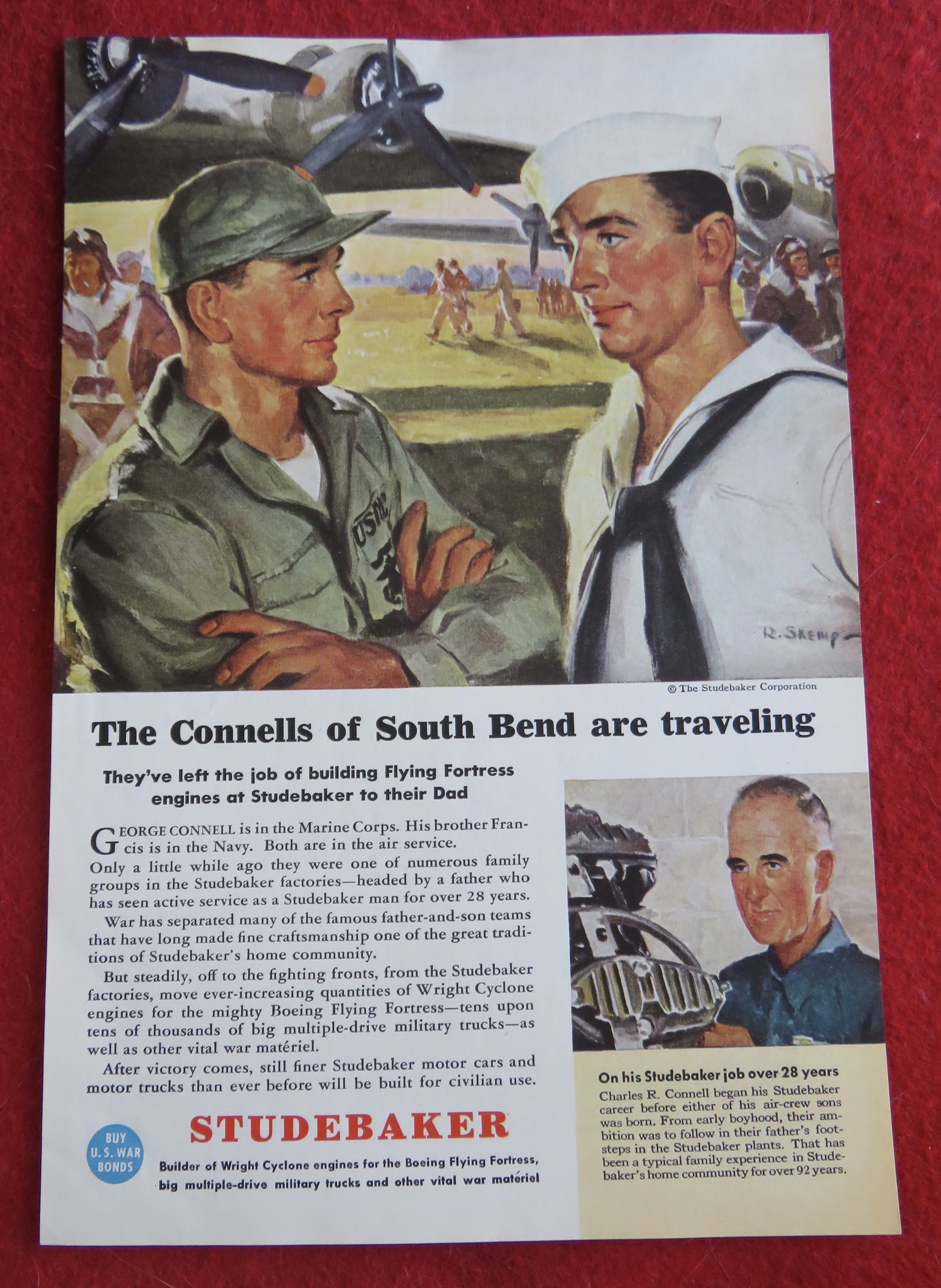 1944 Studebaker with Two Soldiers Talking