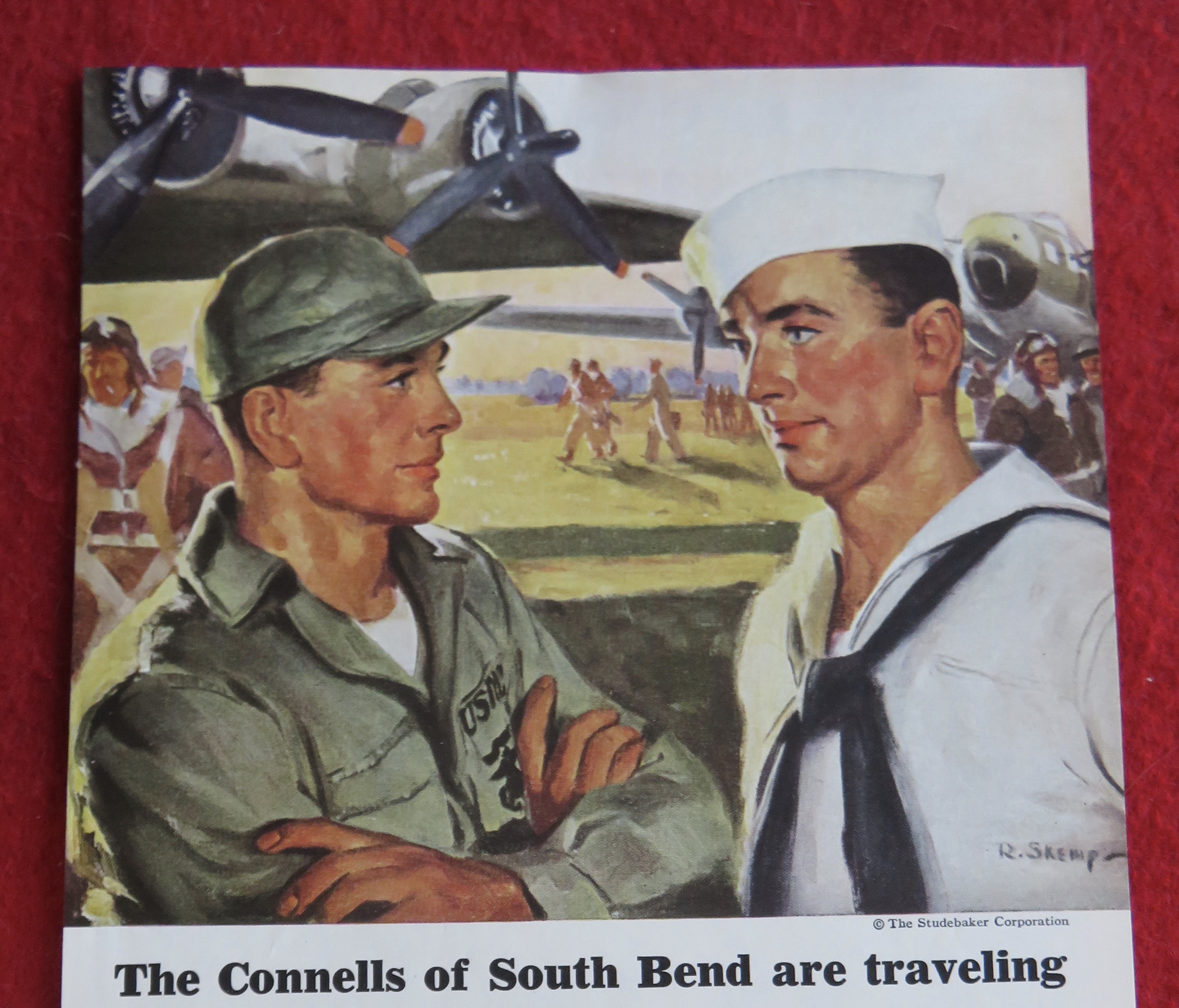 1944 Studebaker with Two Soldiers Talking