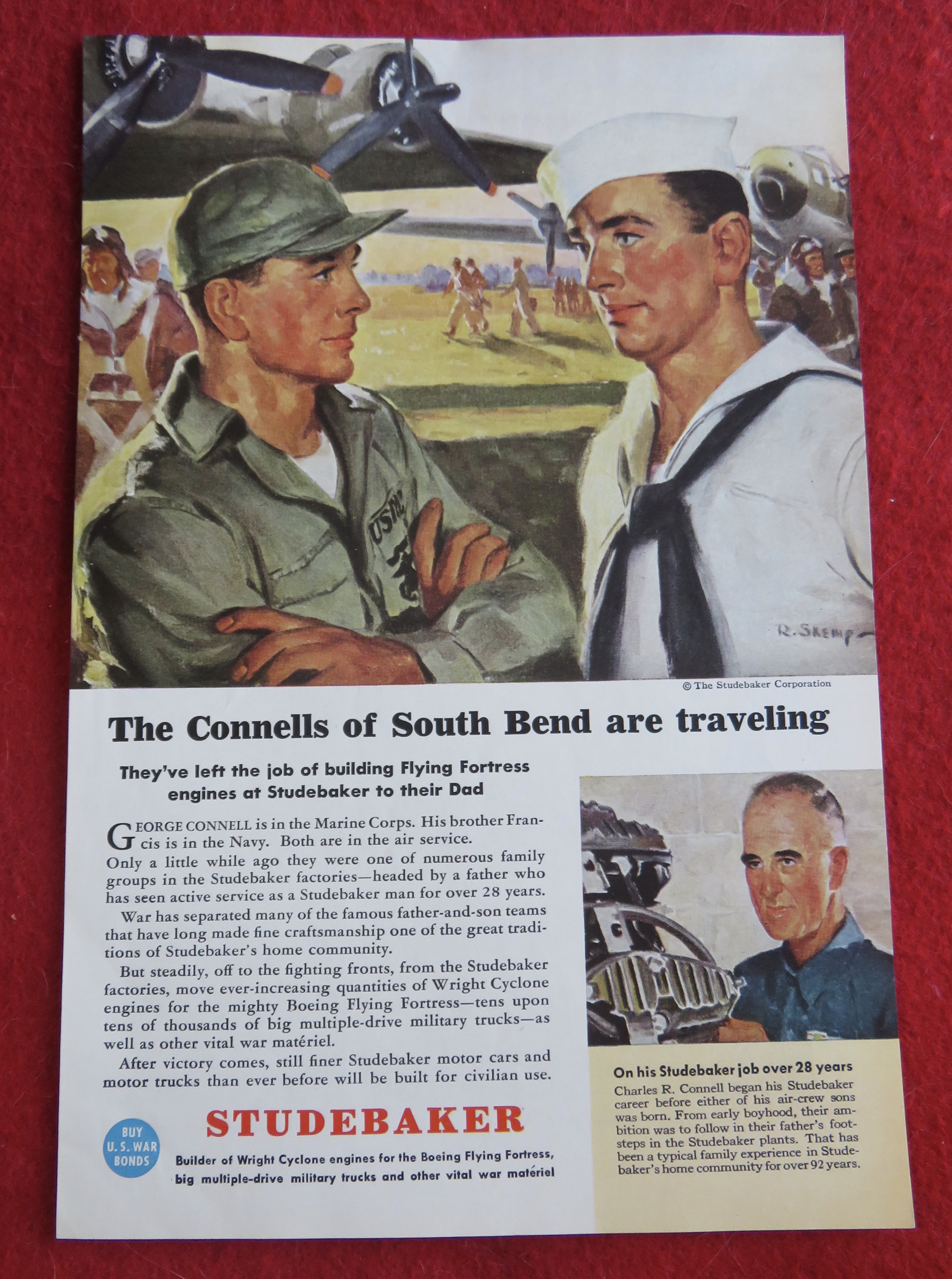 1944 Studebaker with Two Soldiers Talking