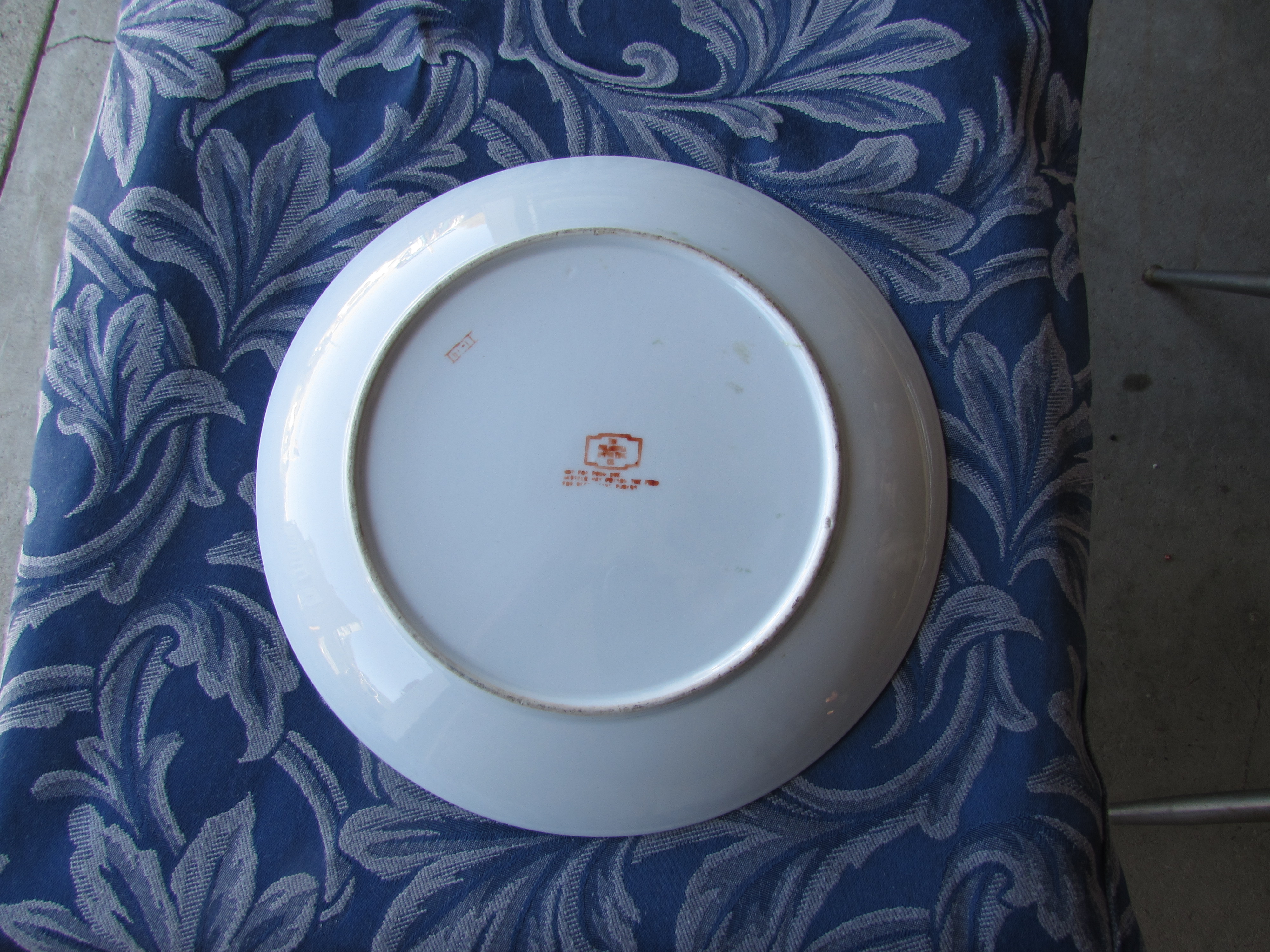 Porcelain Oriental Plate Floral Butterfly marked