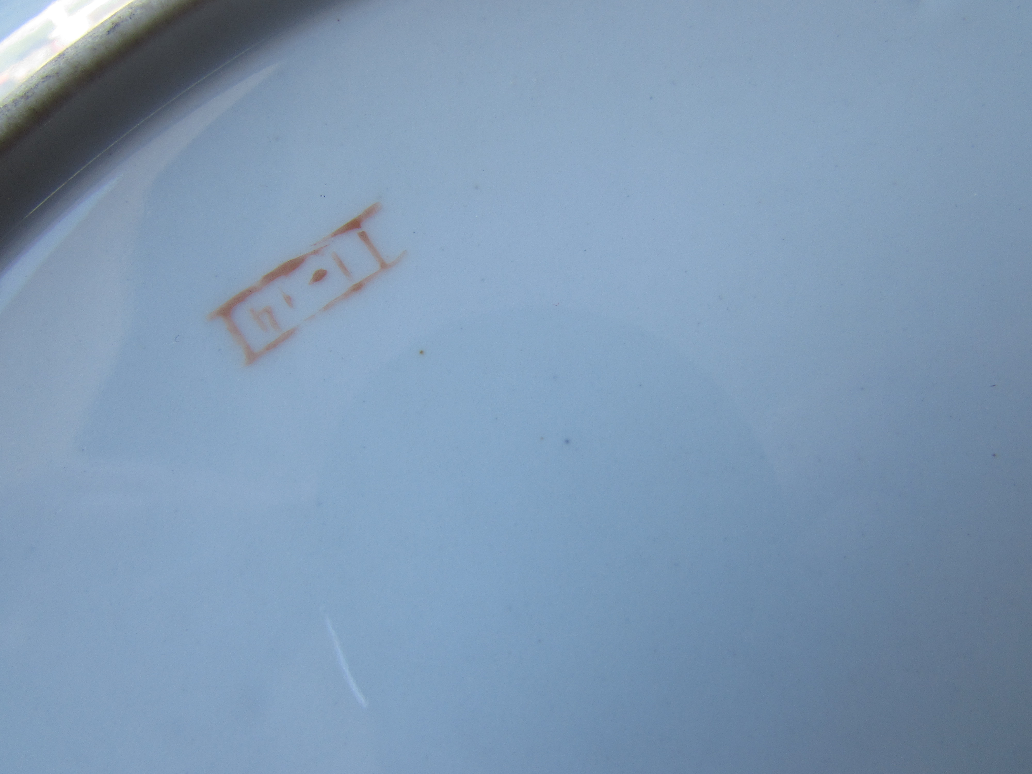 Porcelain Oriental Plate Floral Butterfly marked