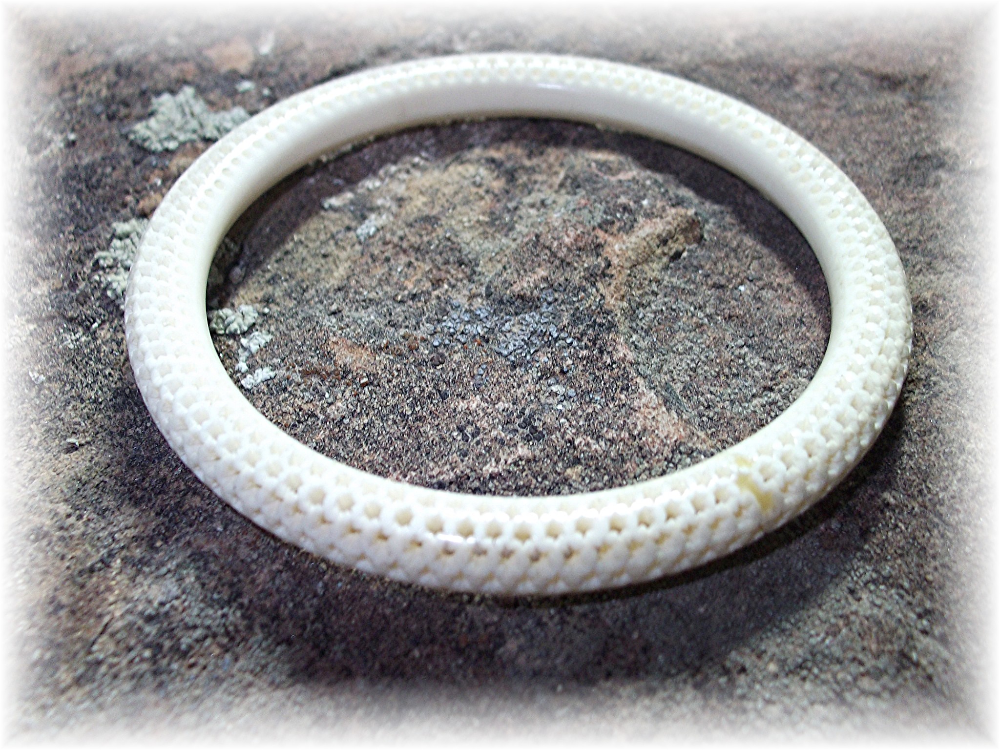Bone Ivory Bangle Bracelet Hand Carved