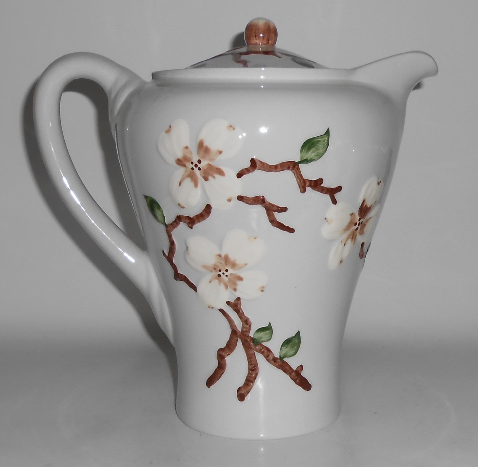 California Ceramics Orchard Ware White Dogwood Coffee P