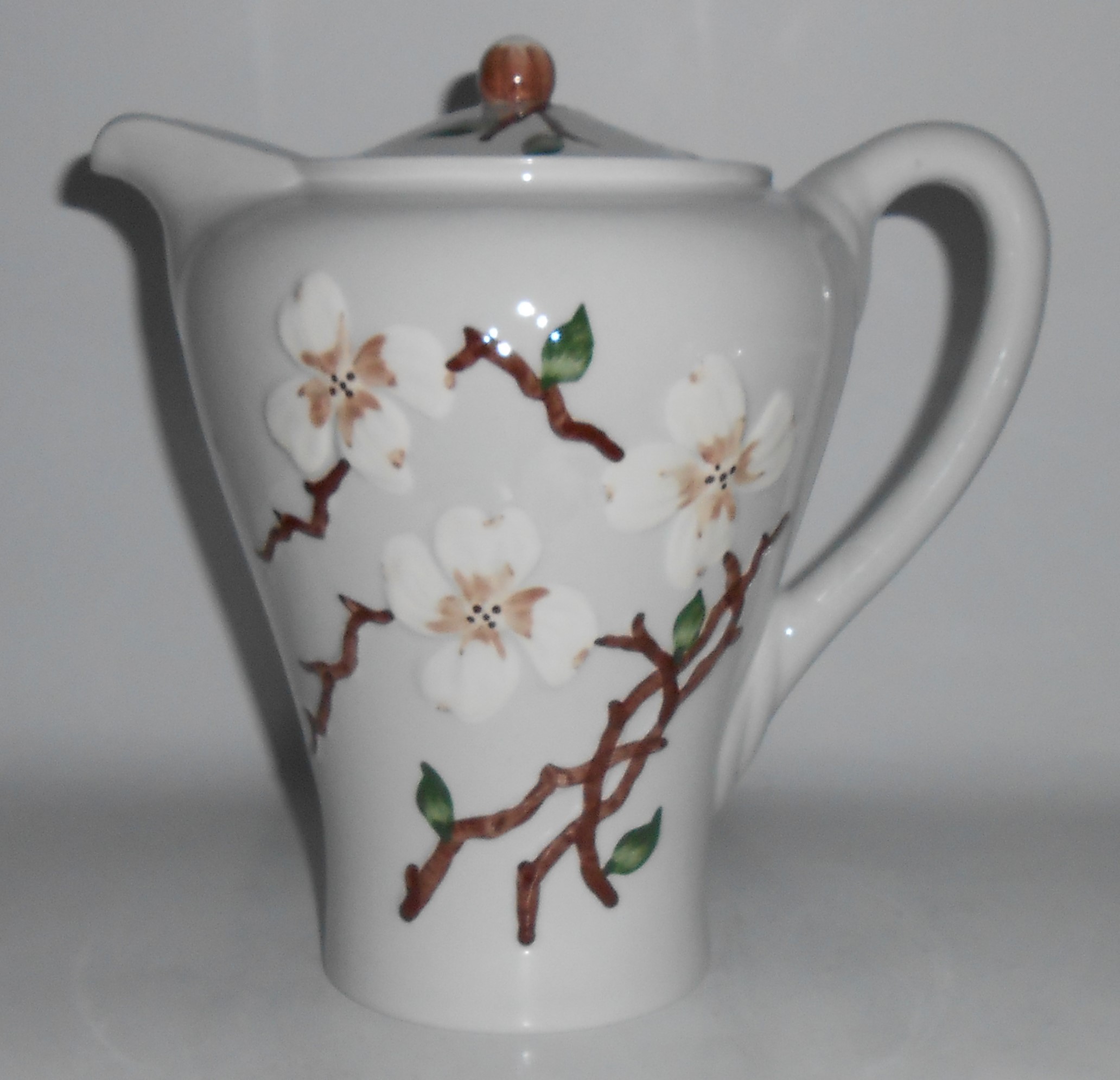 California Ceramics Orchard Ware White Dogwood Coffee P