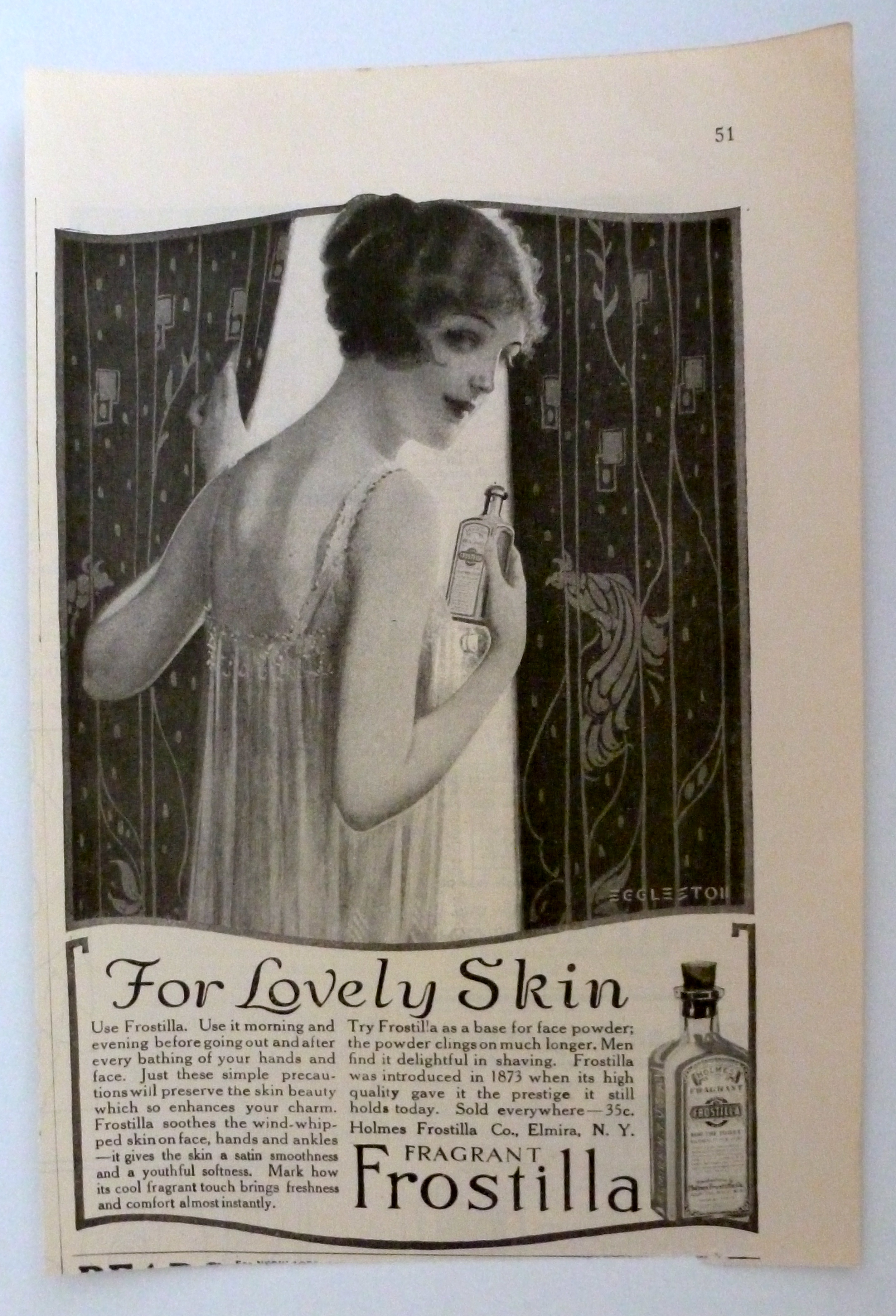 1922 Frostilla with Lovely Woman Looking Out Window