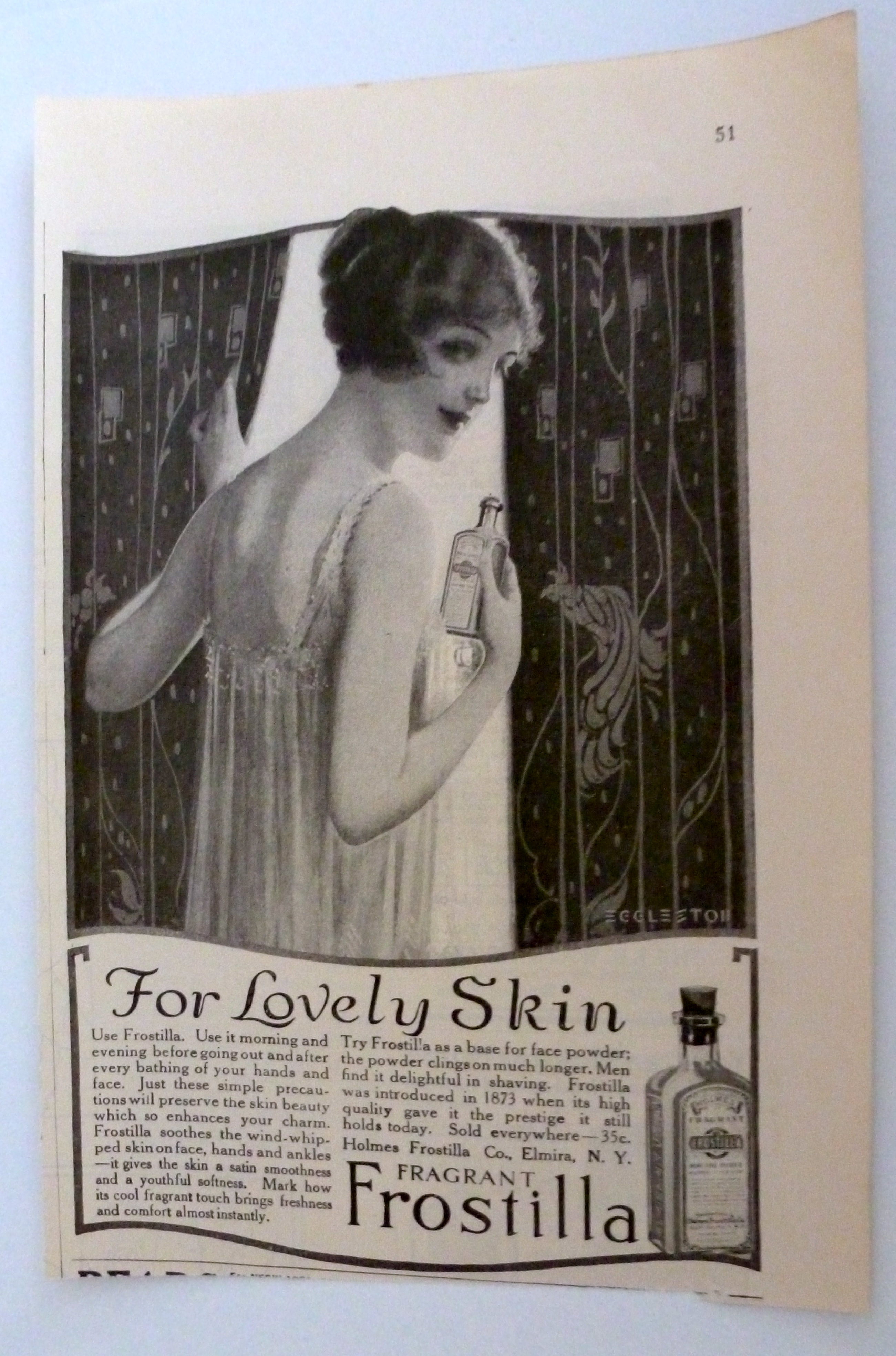 1922 Frostilla with Lovely Woman Looking Out Window