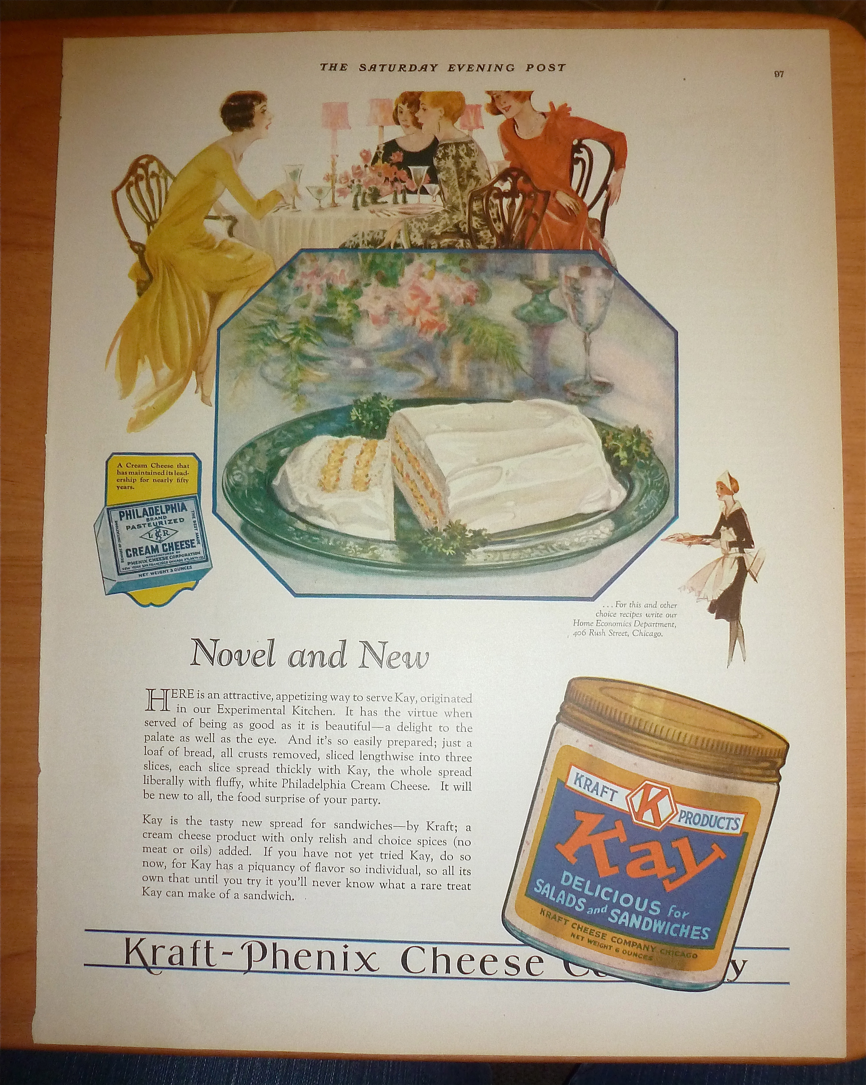1928 Kraft Kay Spread w/Bread & Cream Cheese