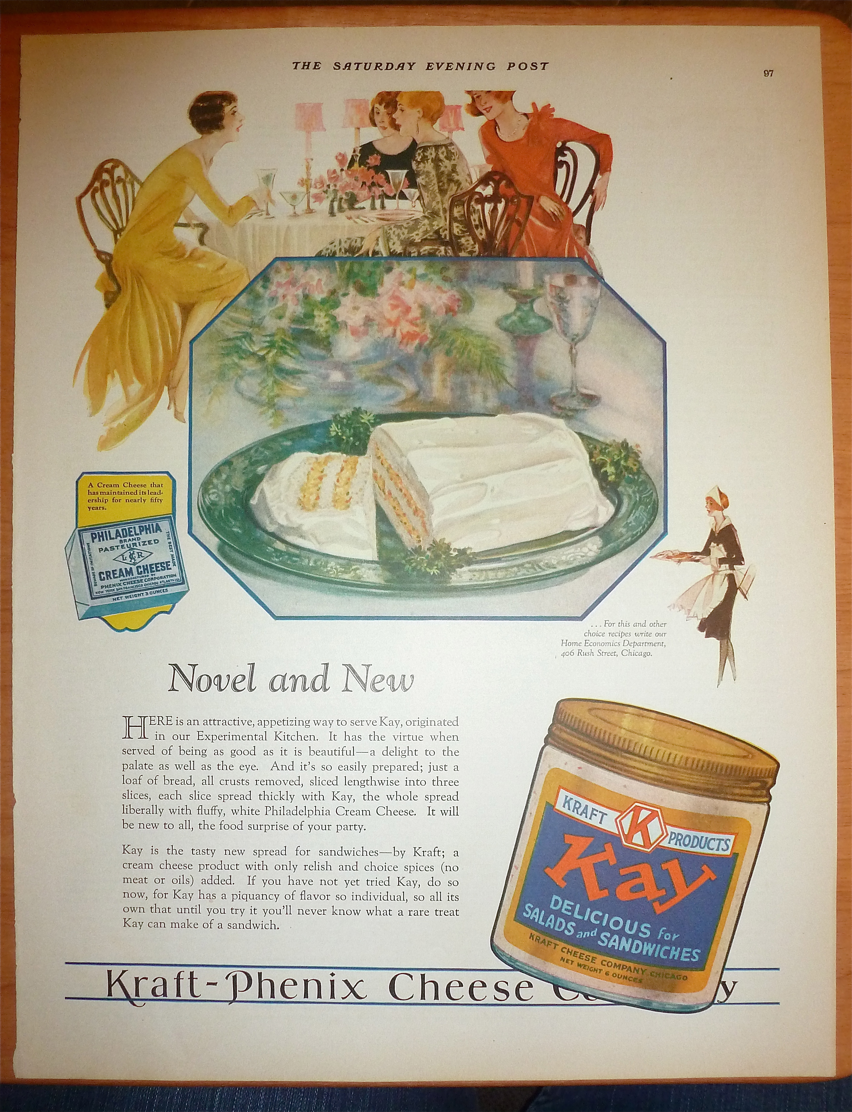 1928 Kraft Kay Spread w/Bread & Cream Cheese