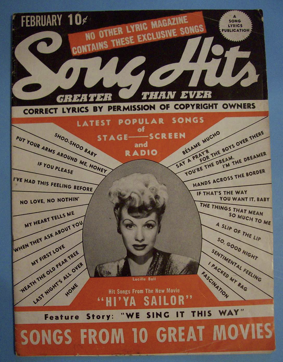 Song Hits - February 1944 - Lucille Ball