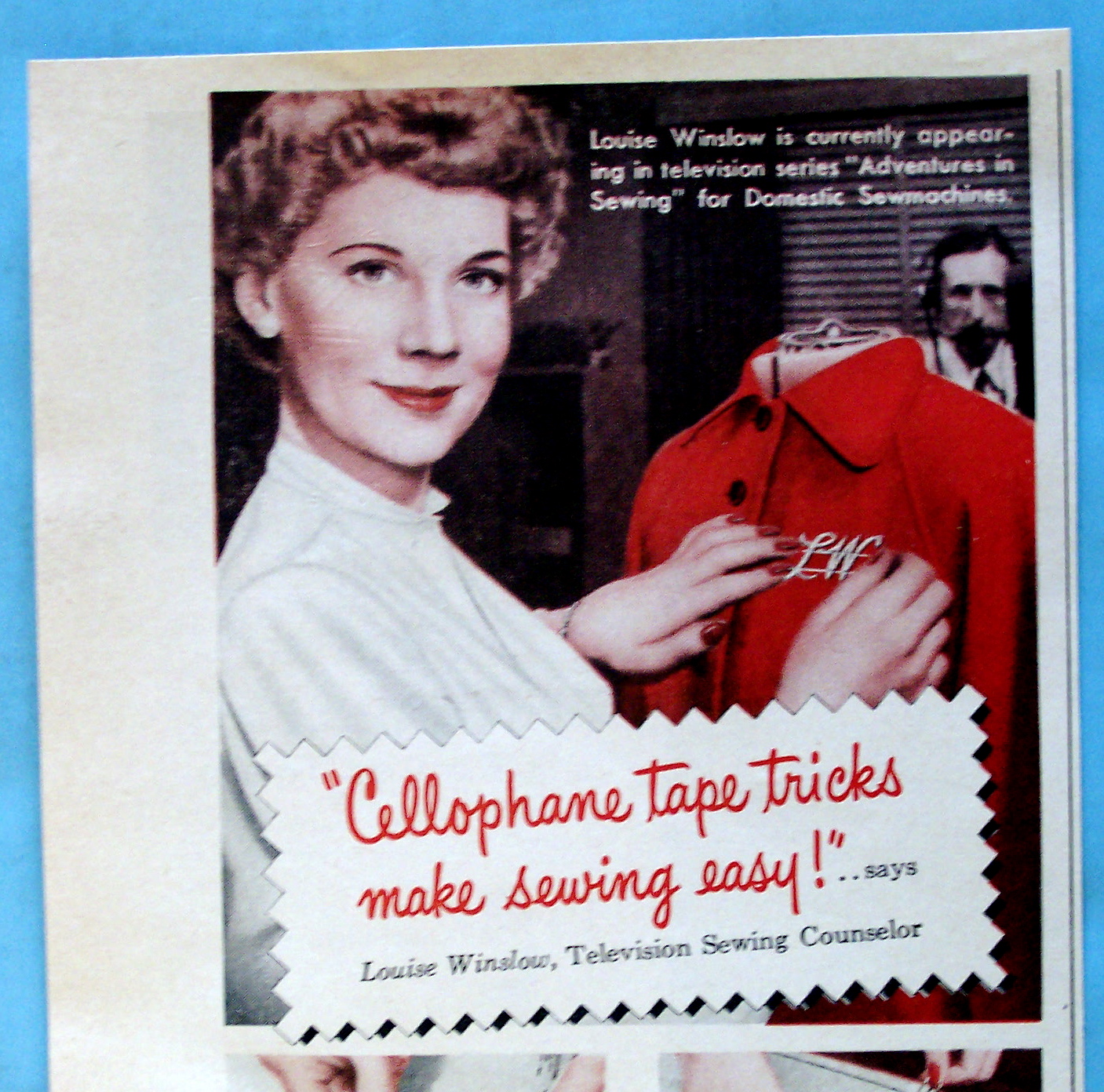 1950 Scotch Tape with Television Sewing Counselor Louise Winslow