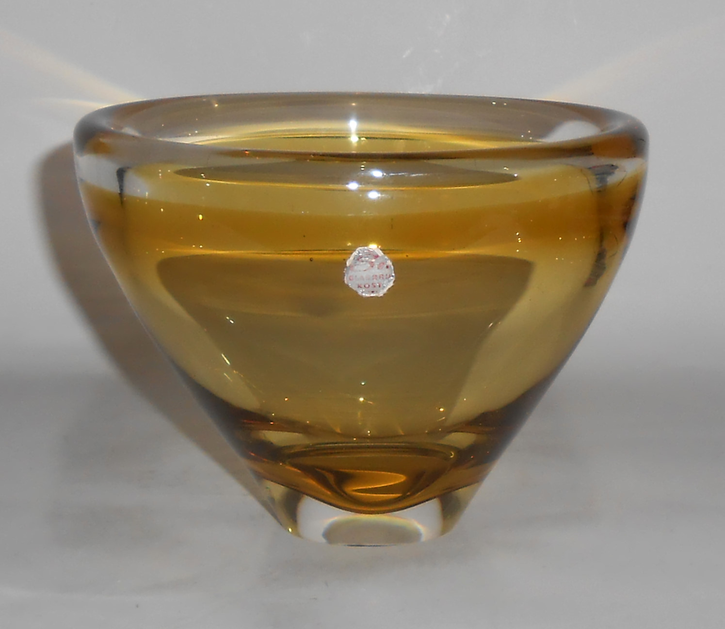 Kosta Art Glass Segusa Style Vase w/Glasbruk Sticker