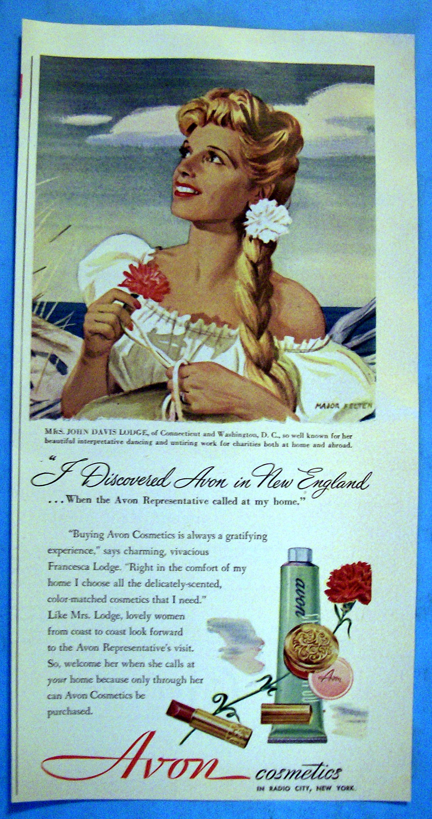 1949 Avon Cosmetics w/ Mrs. John Lodge