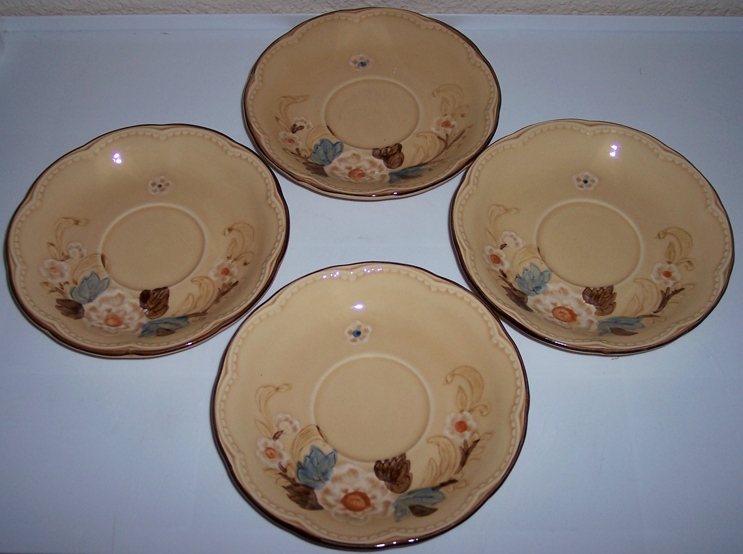 Franciscan Pottery Bouquet Set/4 Saucers