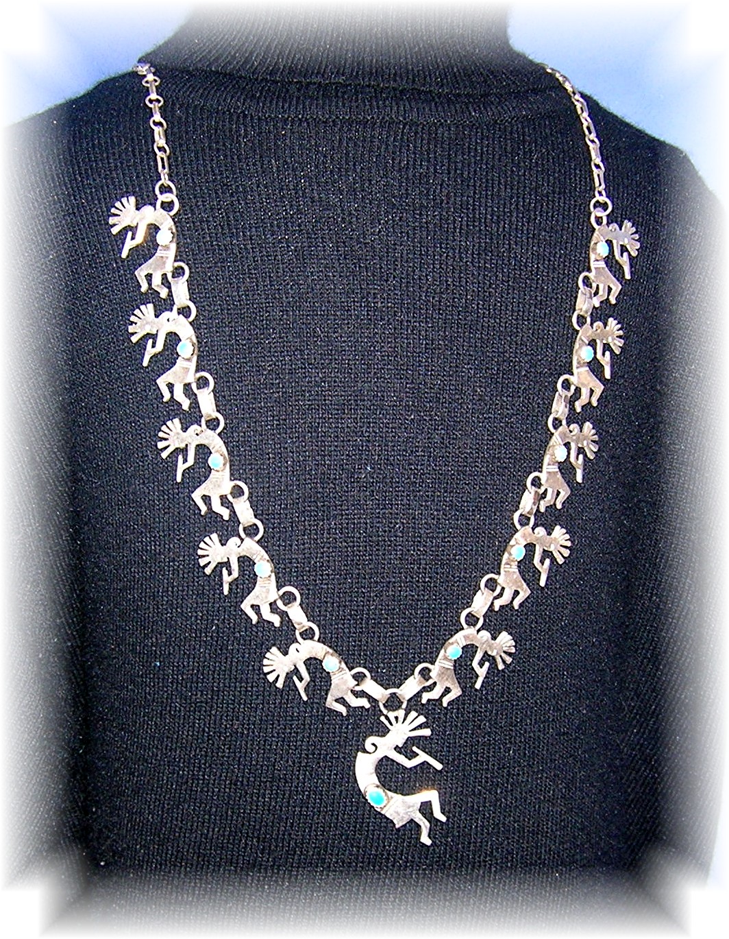 Necklace Sterling Silver Kokopelli Turquoise