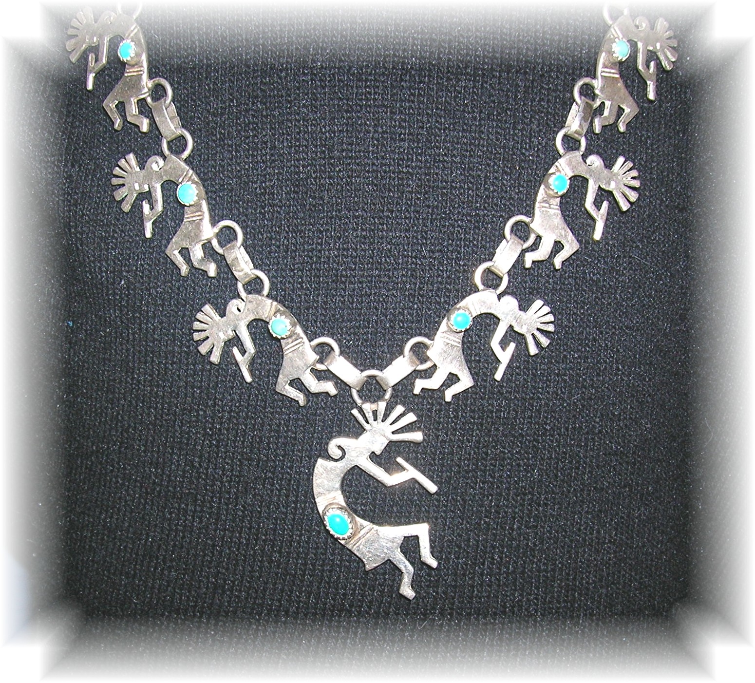 Necklace Sterling Silver Kokopelli Turquoise