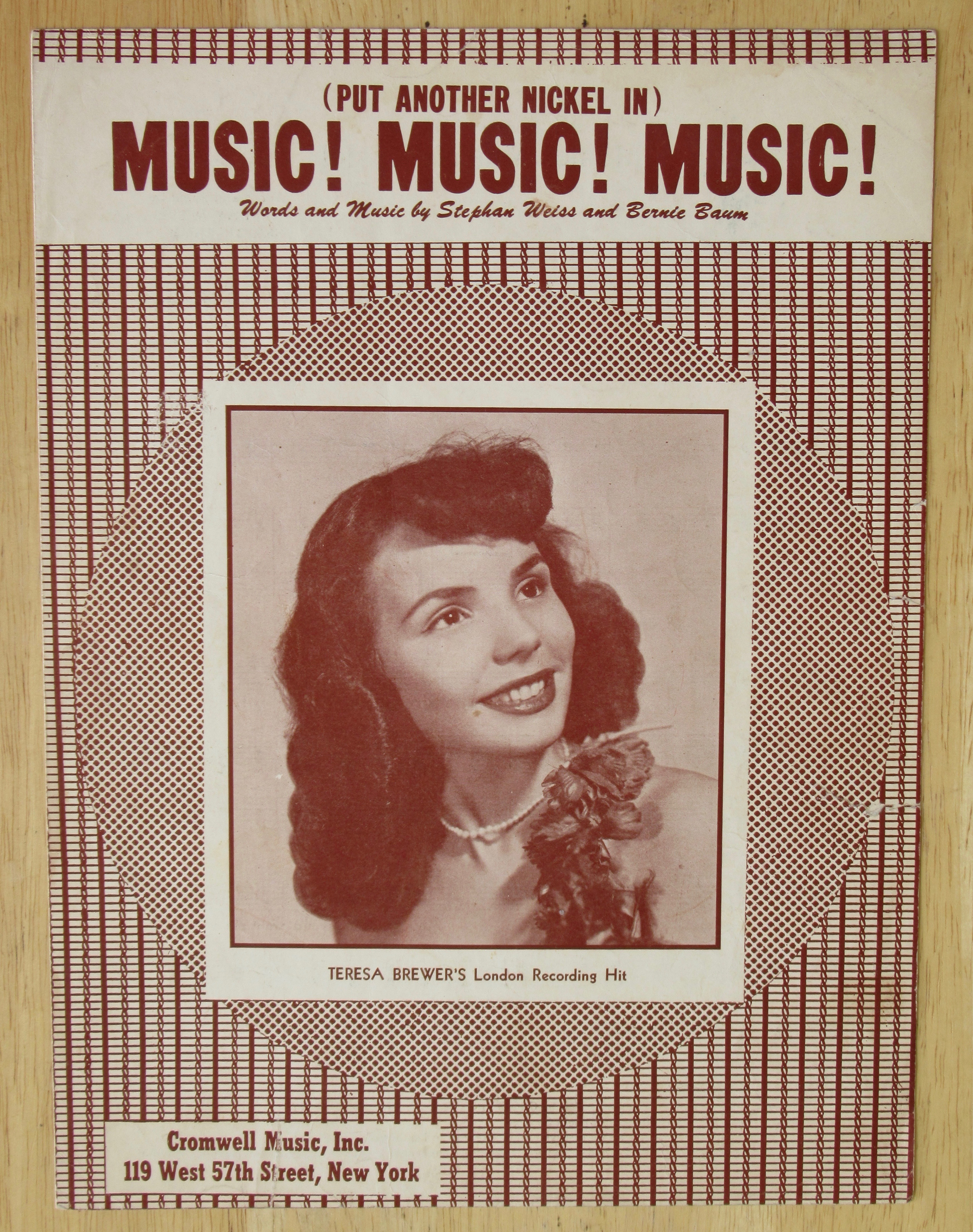 1950 Music! Music! Music! Sheet Music (Teresa Brewer)