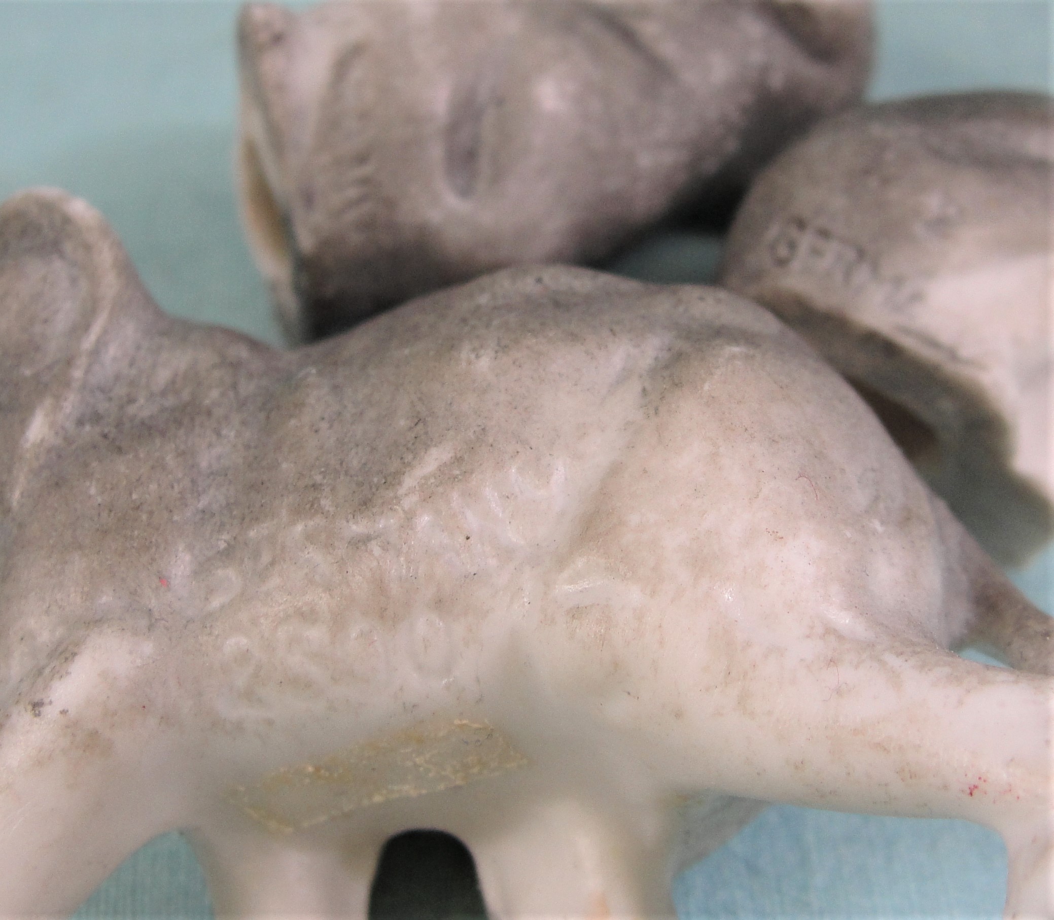 Old Miniature German Porcelain Elephant Trio