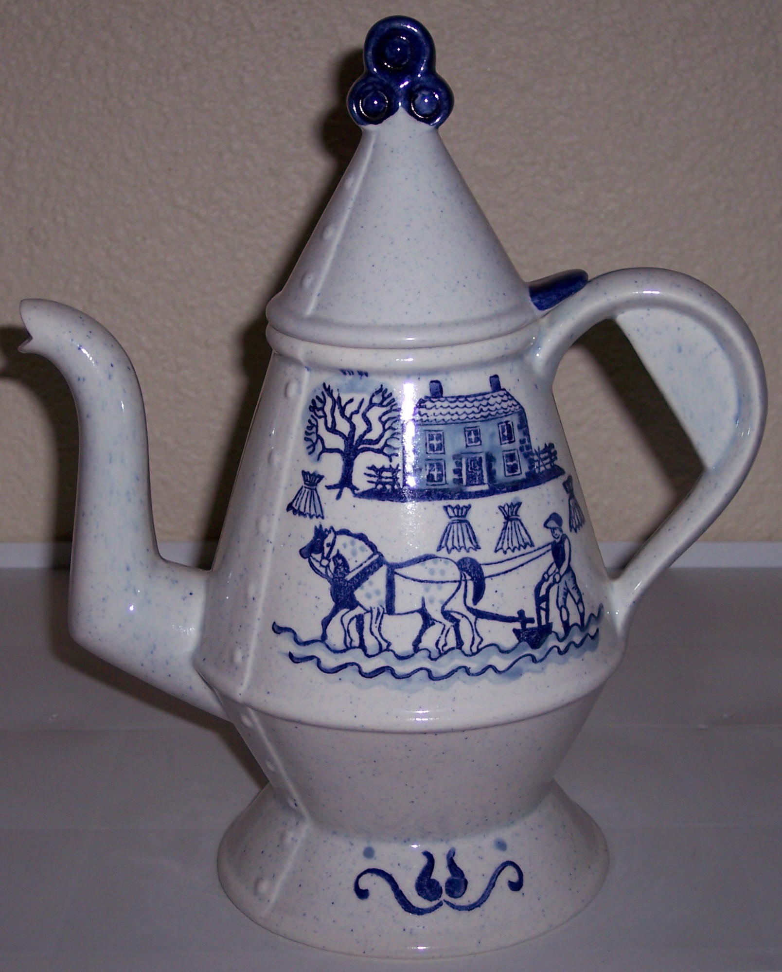 Metlox Poppy Trail Pottery Provincial Blue Coffee Pot!