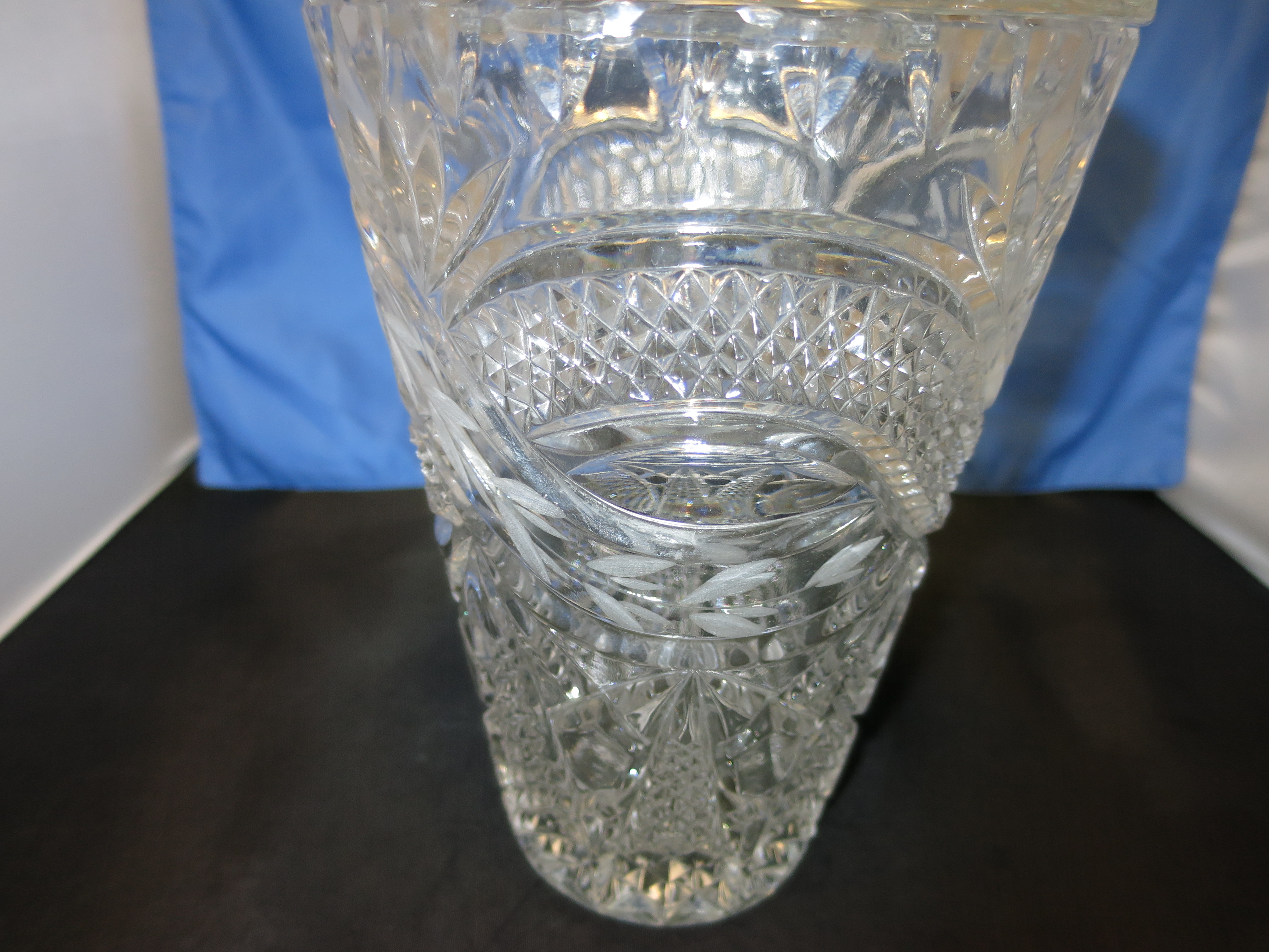 Brilliant Etched Cut Crystal Cookie Jar unknown maker