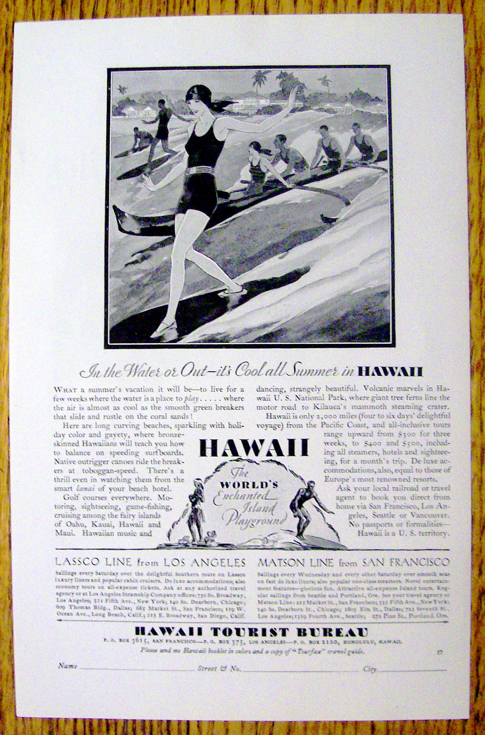 1929 Hawaii Tourist Bureau