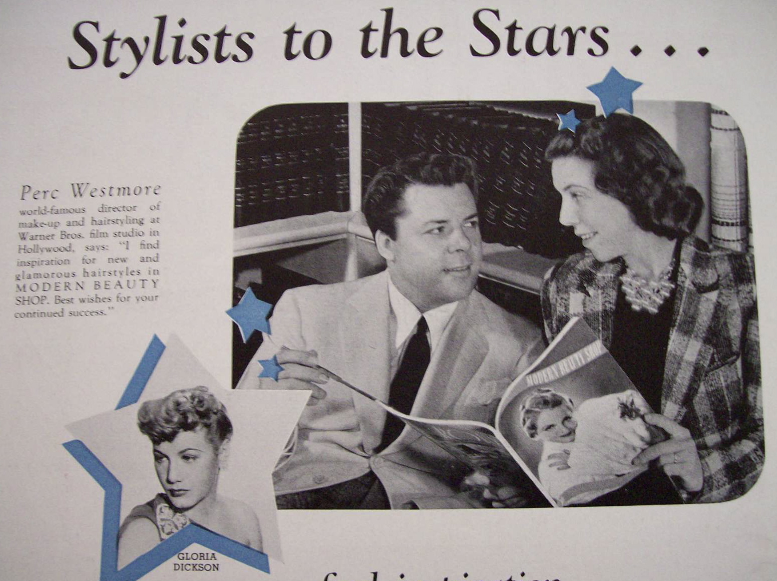 Vintage Ad: 1940 Modern Beauty Shop w/ Perc Westmore